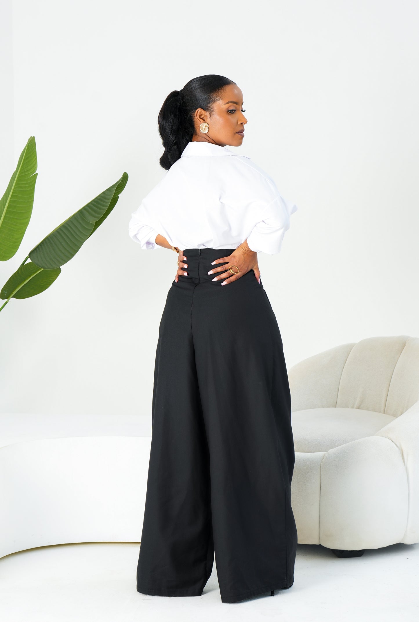 Gaia Wide Leg Pants - Black
