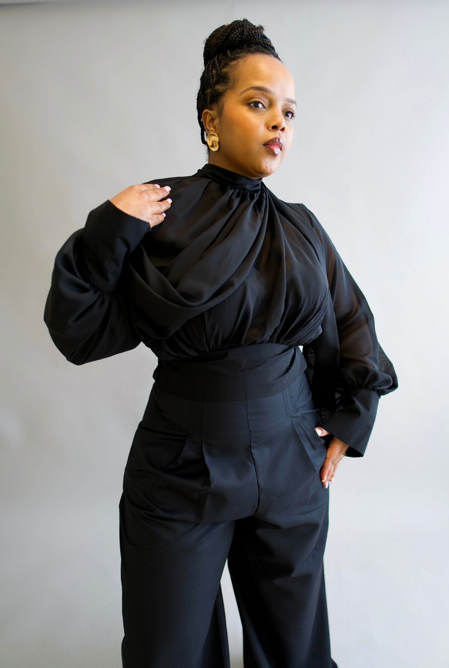 Gaia Corset Blouse - Black