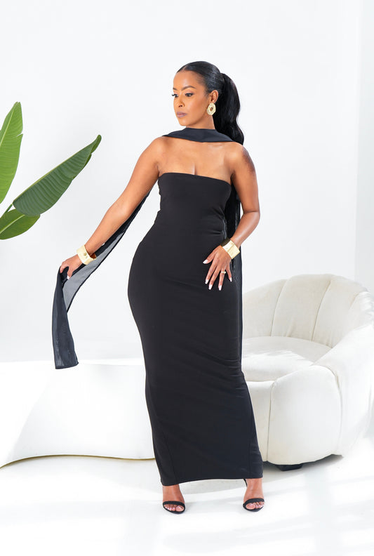 Aya Midaxi Dress - Black