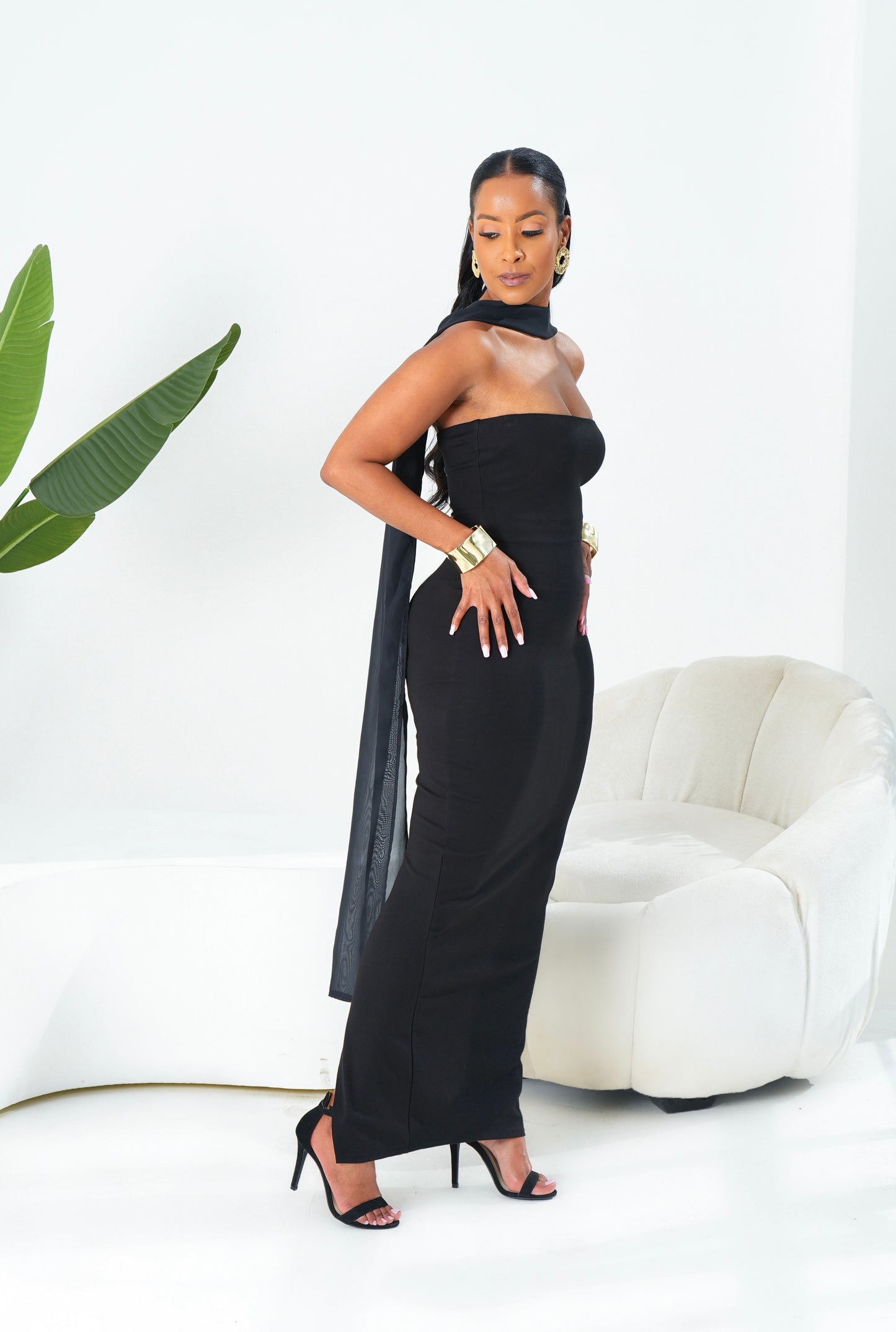 Aya Midaxi Dress - Black