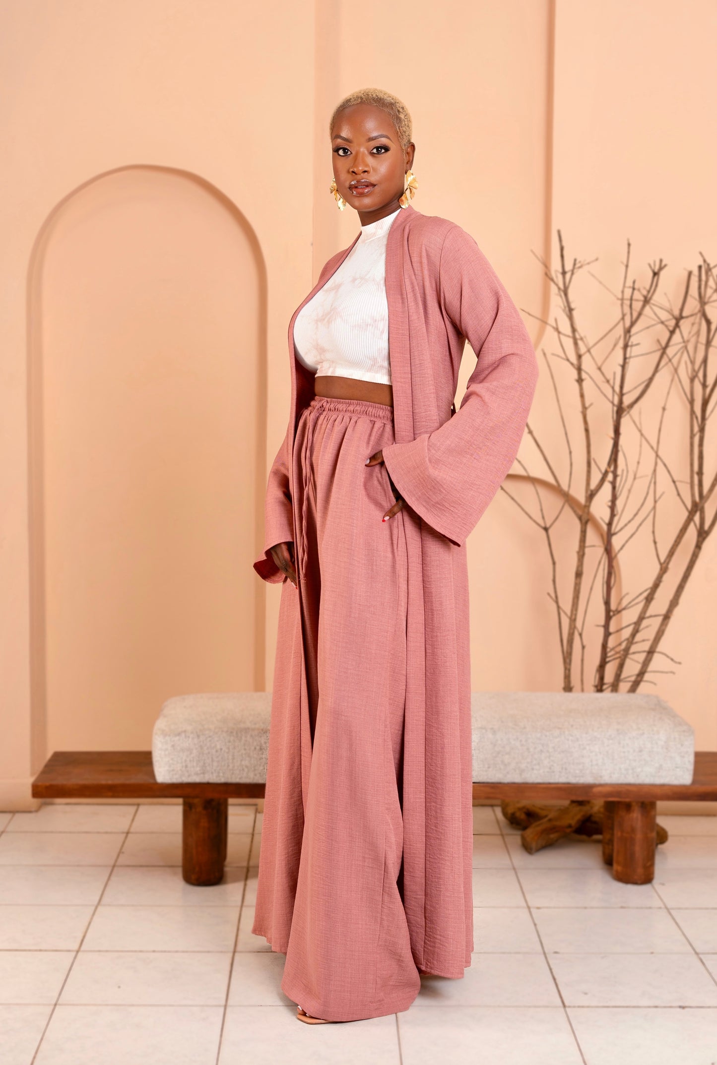 Laila Pants Set - Blush