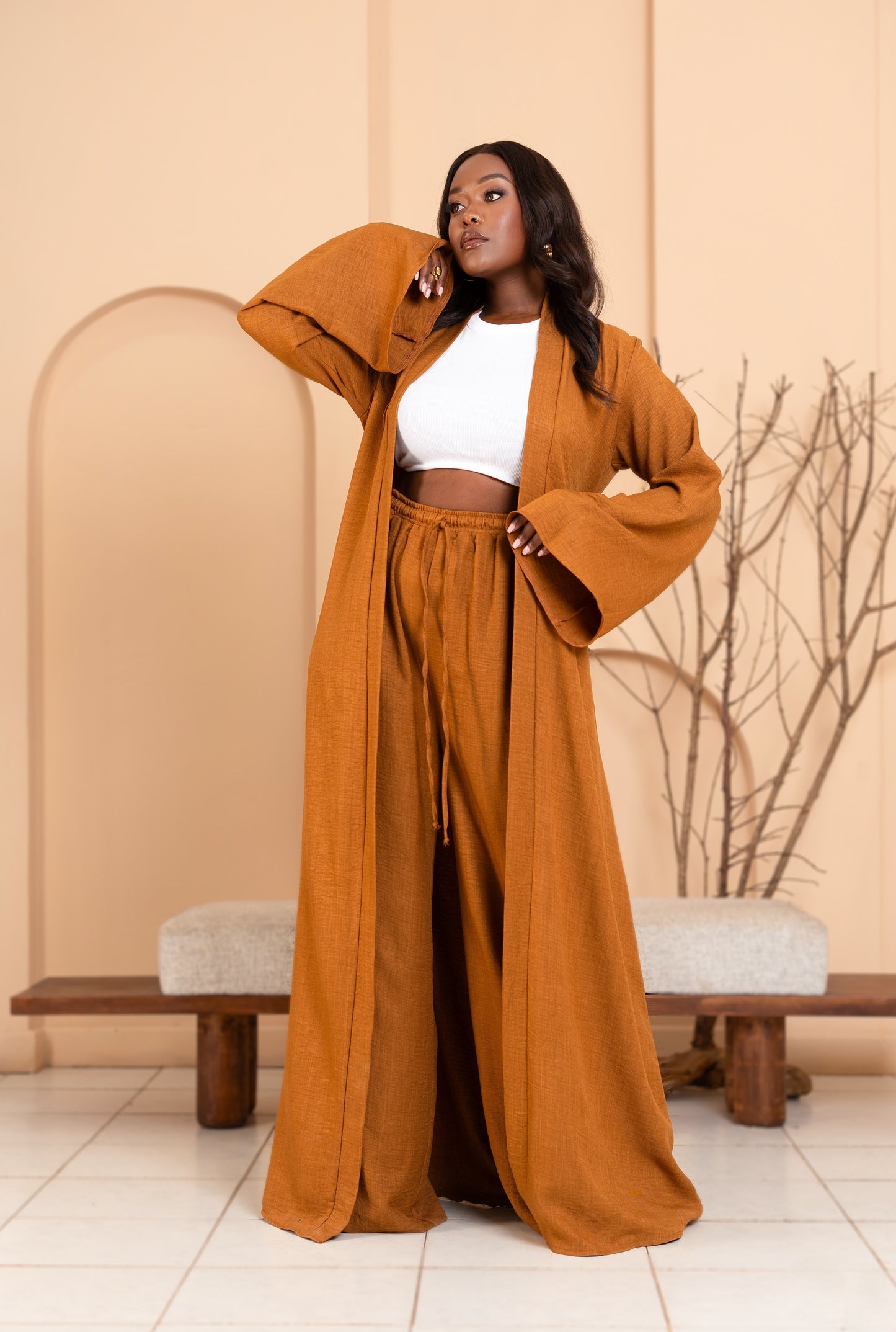Laila Pants Set -Brown