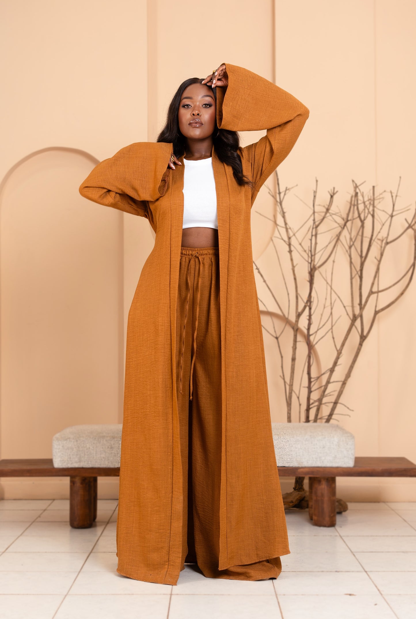 Laila Pants Set -Brown