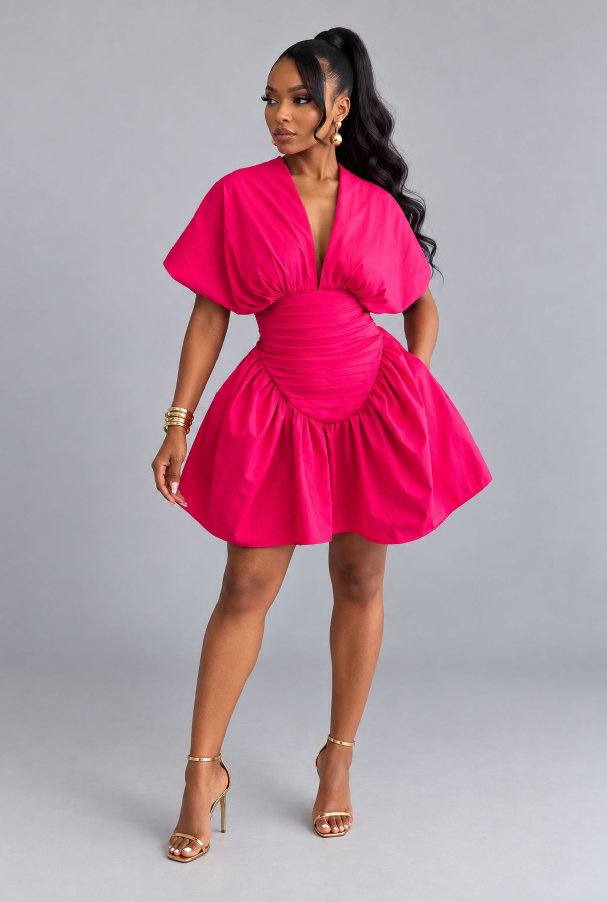 Mira Mini Dress - Hot Pink
