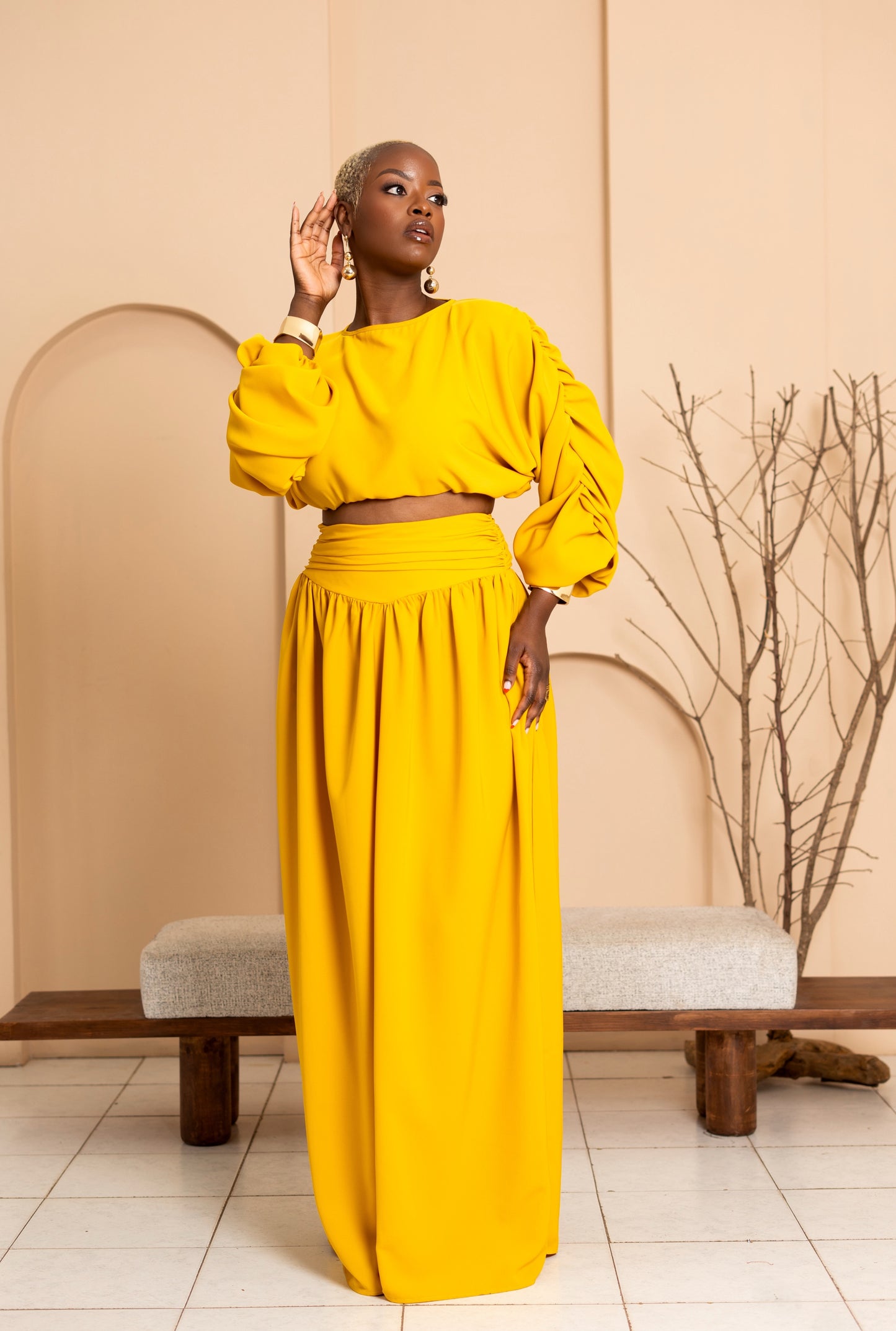 Fiah Skirt Set - Mustard