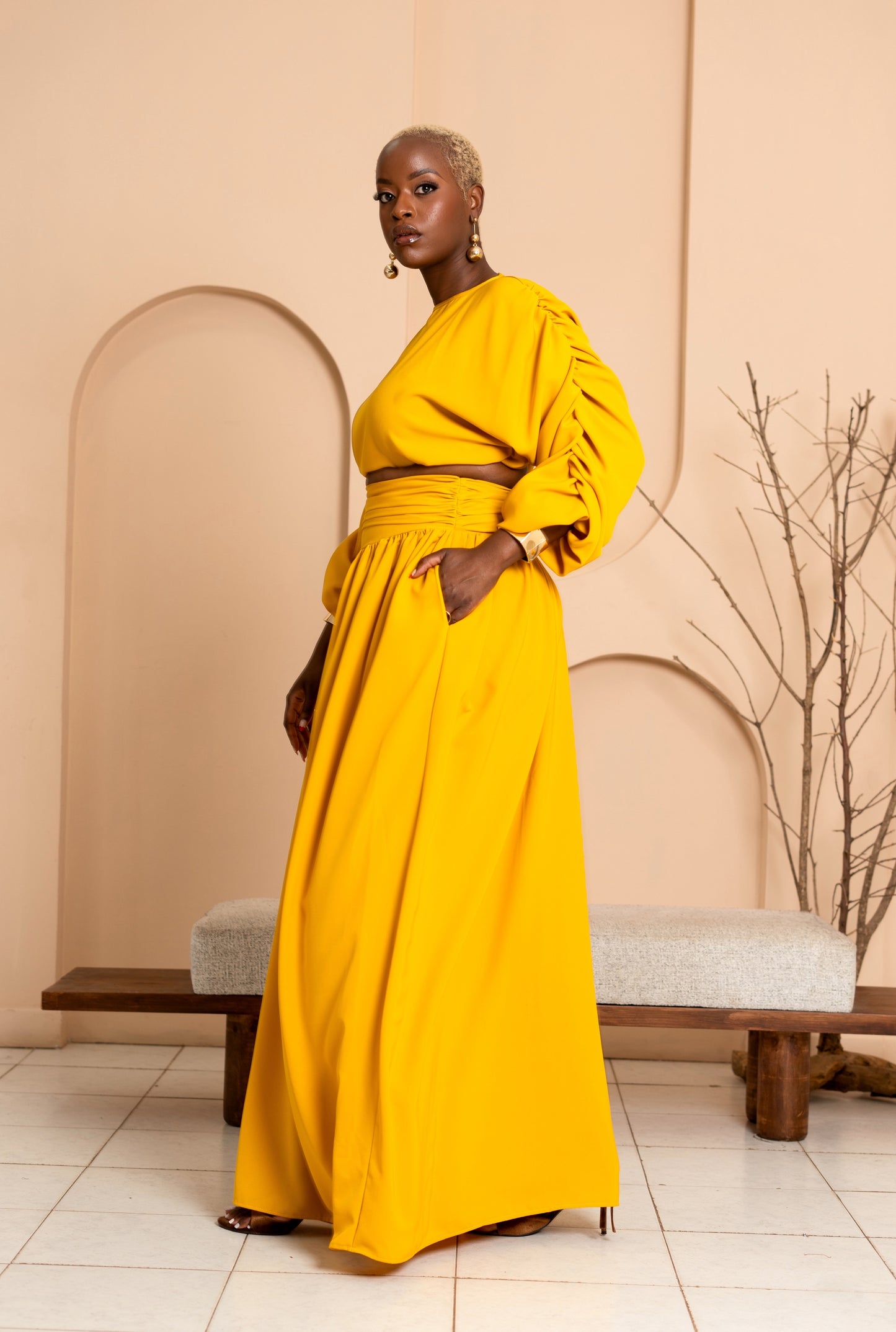 Fiah Skirt Set - Mustard