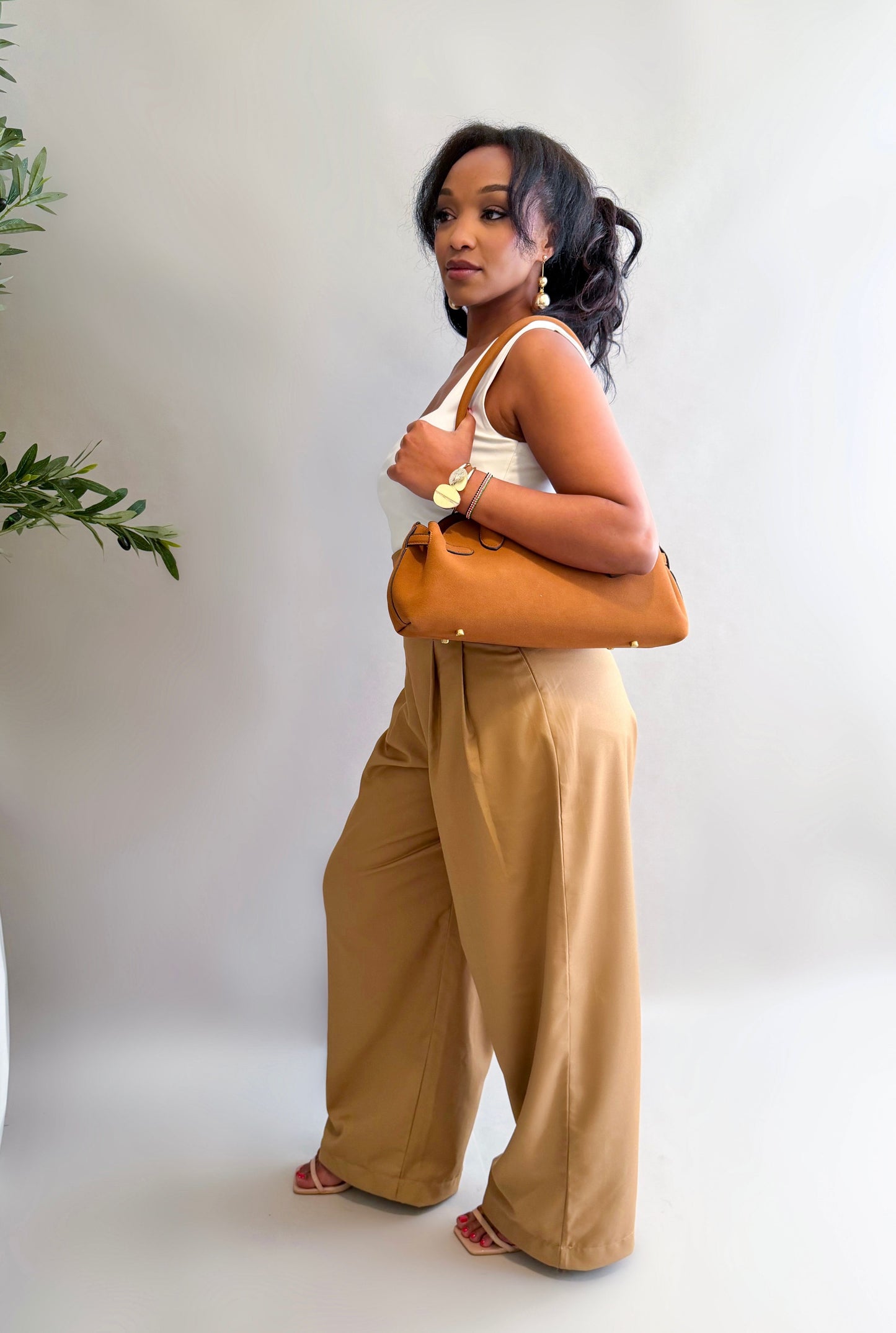 Gaia Wide Leg Pants - Camel