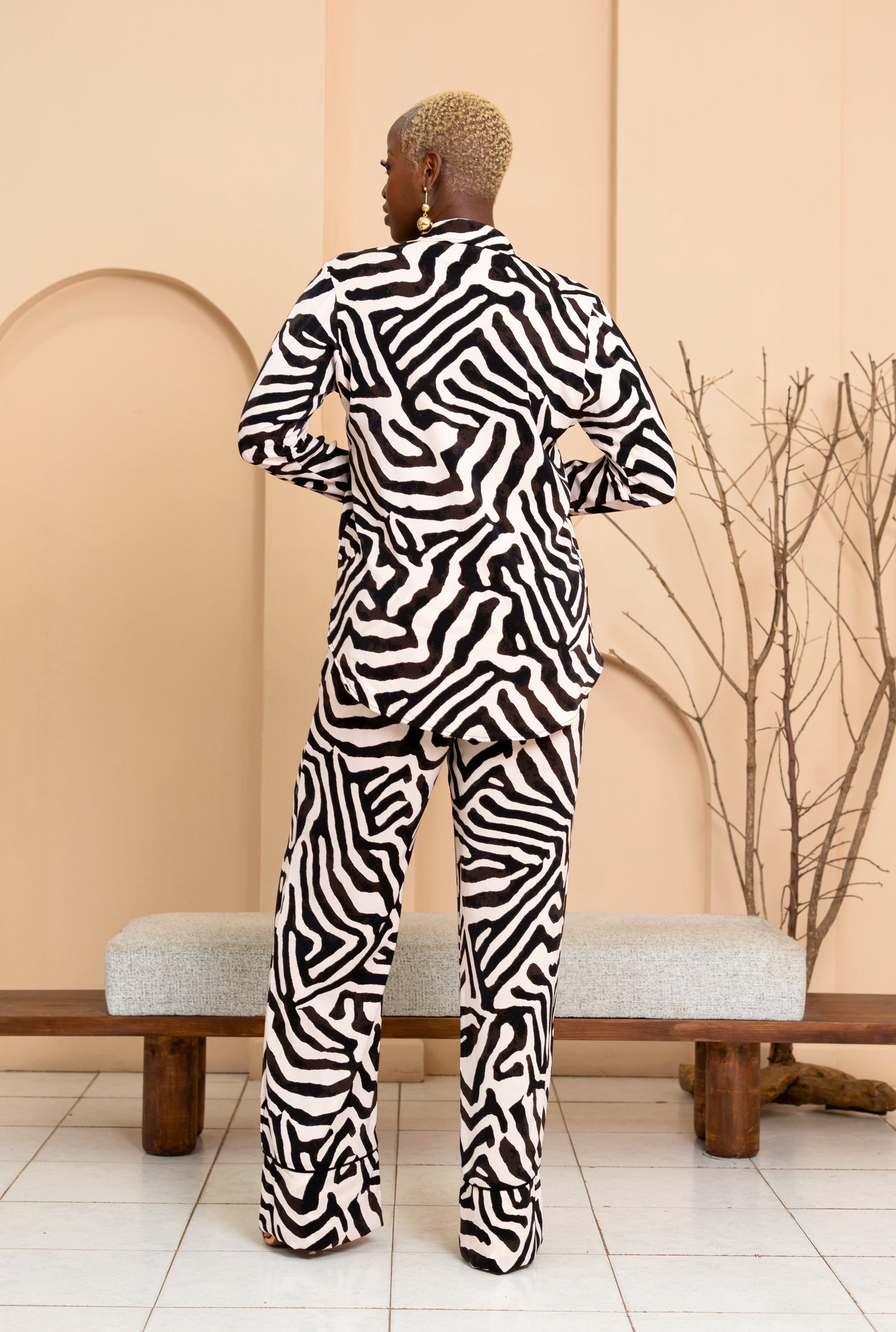 Elman Pants Set - Black Print