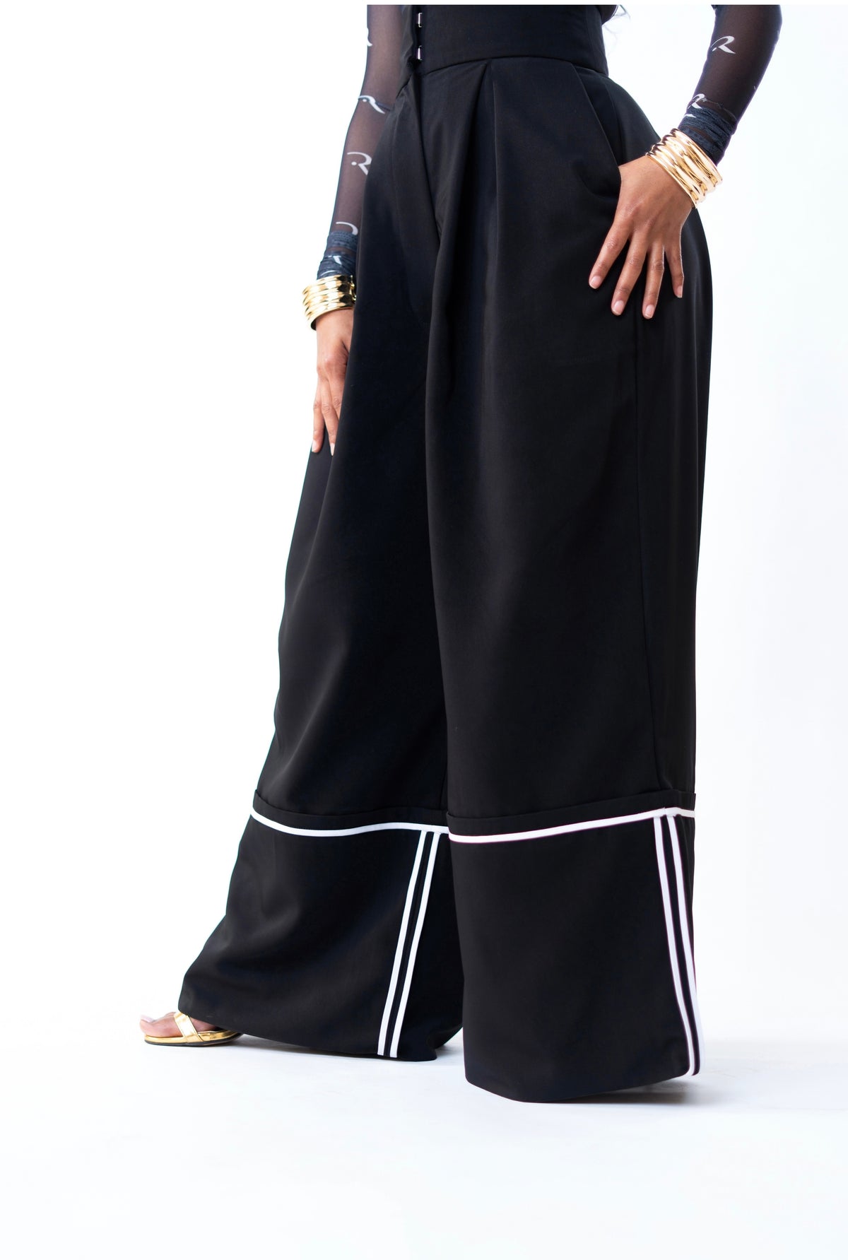 Aminah Border Pants - Black
