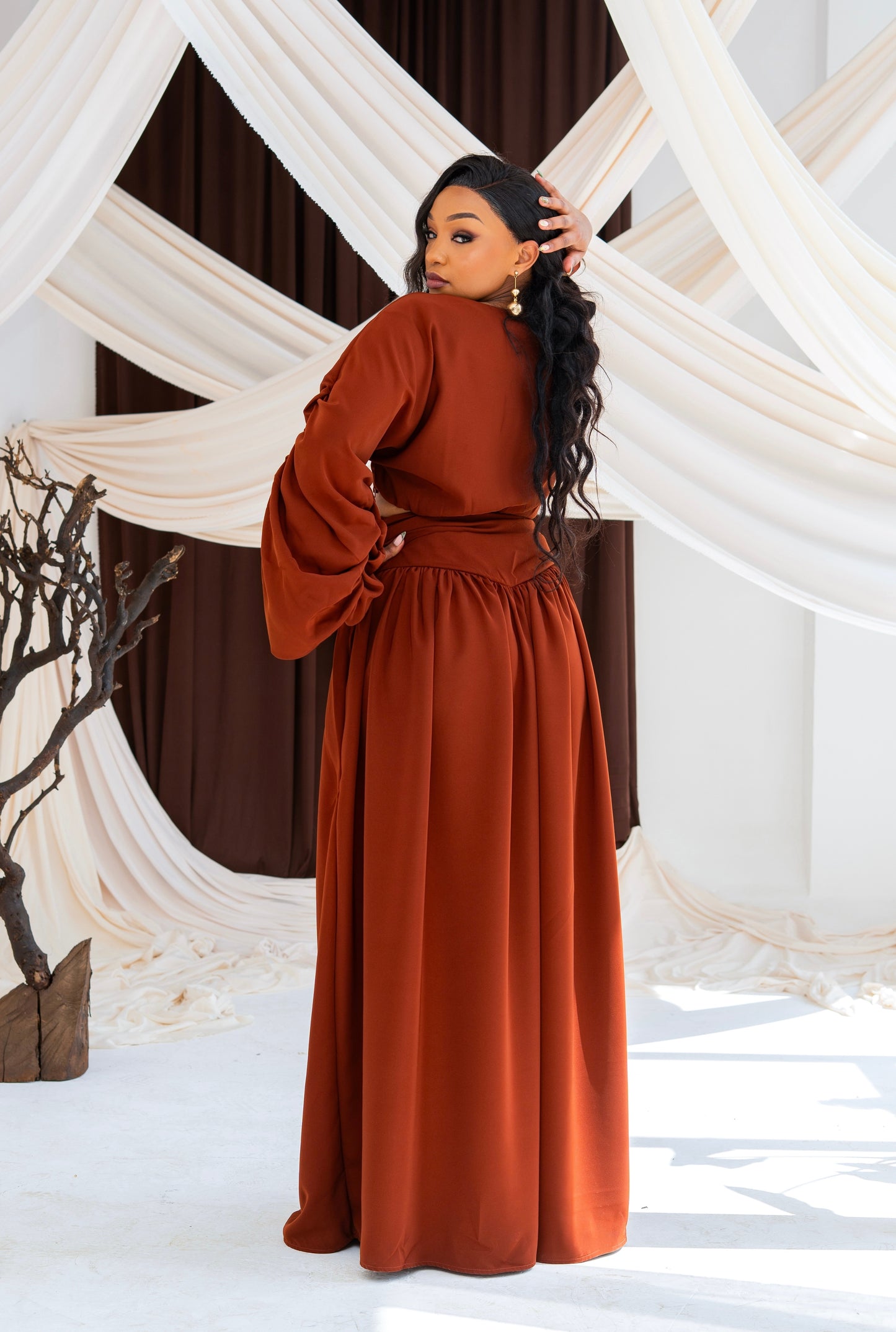 Fiah Skirt Set - Cinnamon Brown