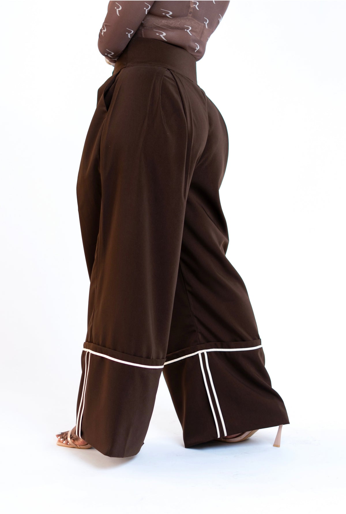 Aminah Border Pants - Coffee