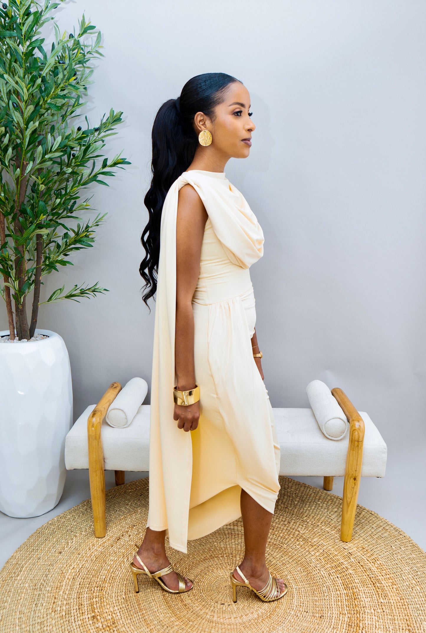Timah Midi Dress - Buttermilk
