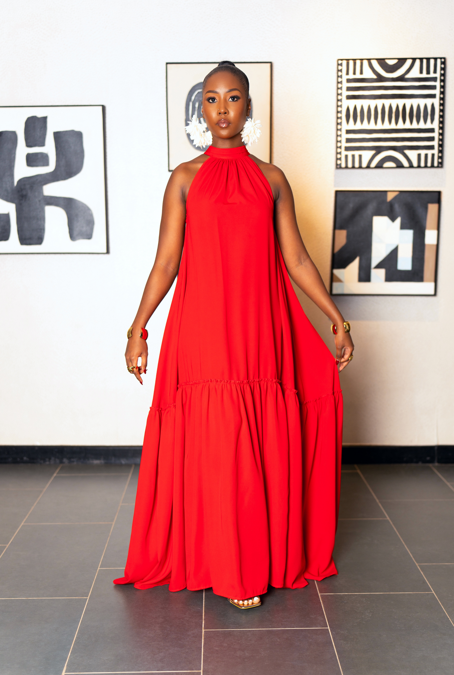 Galia Maxi Dress - Red