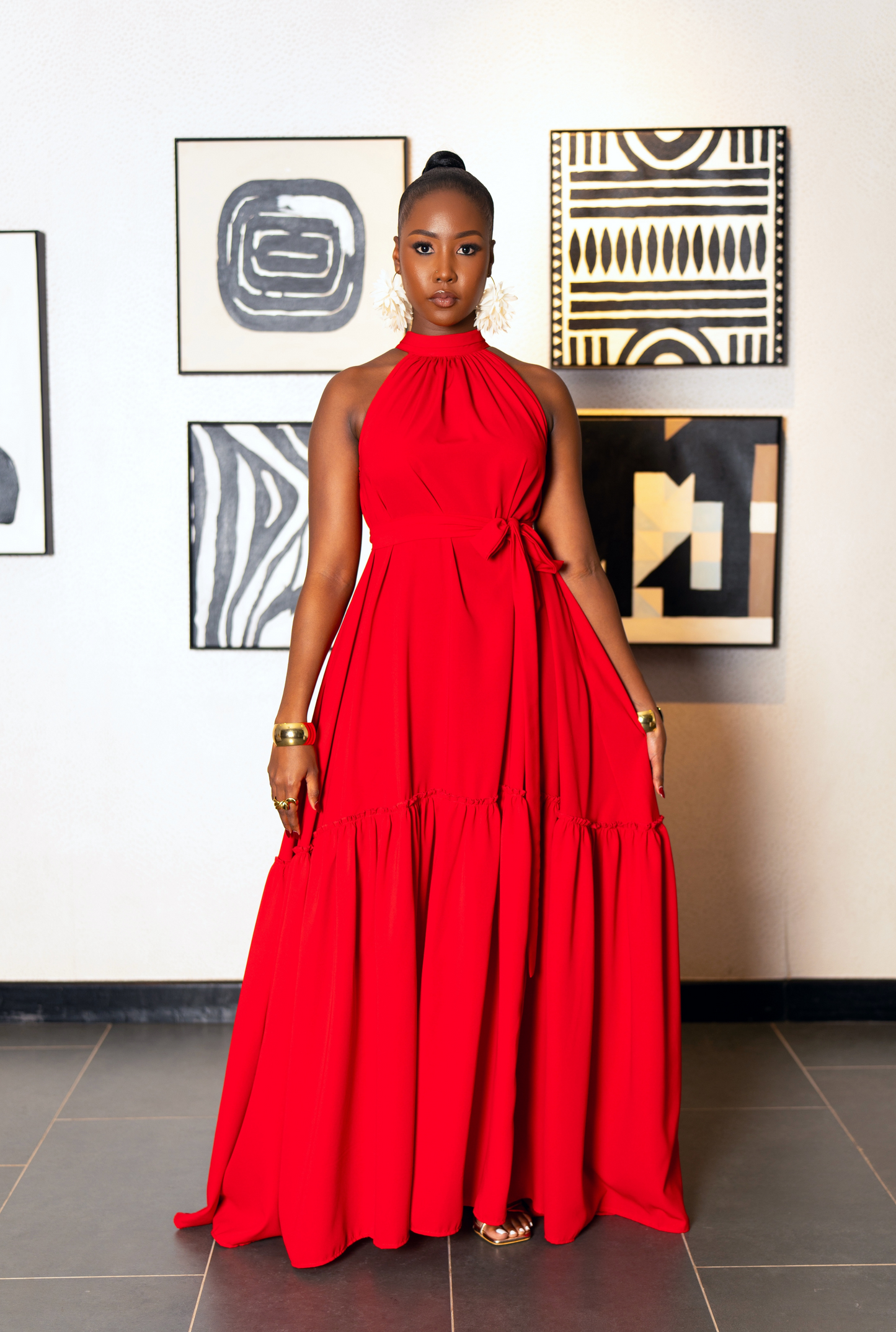 Galia Maxi Dress - Red