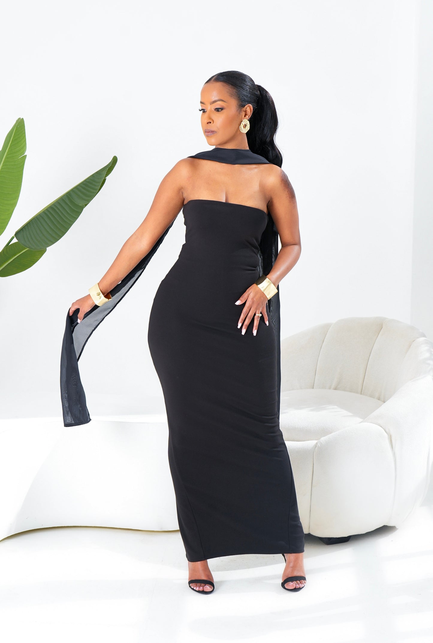 Aya Midaxi Dress - Black