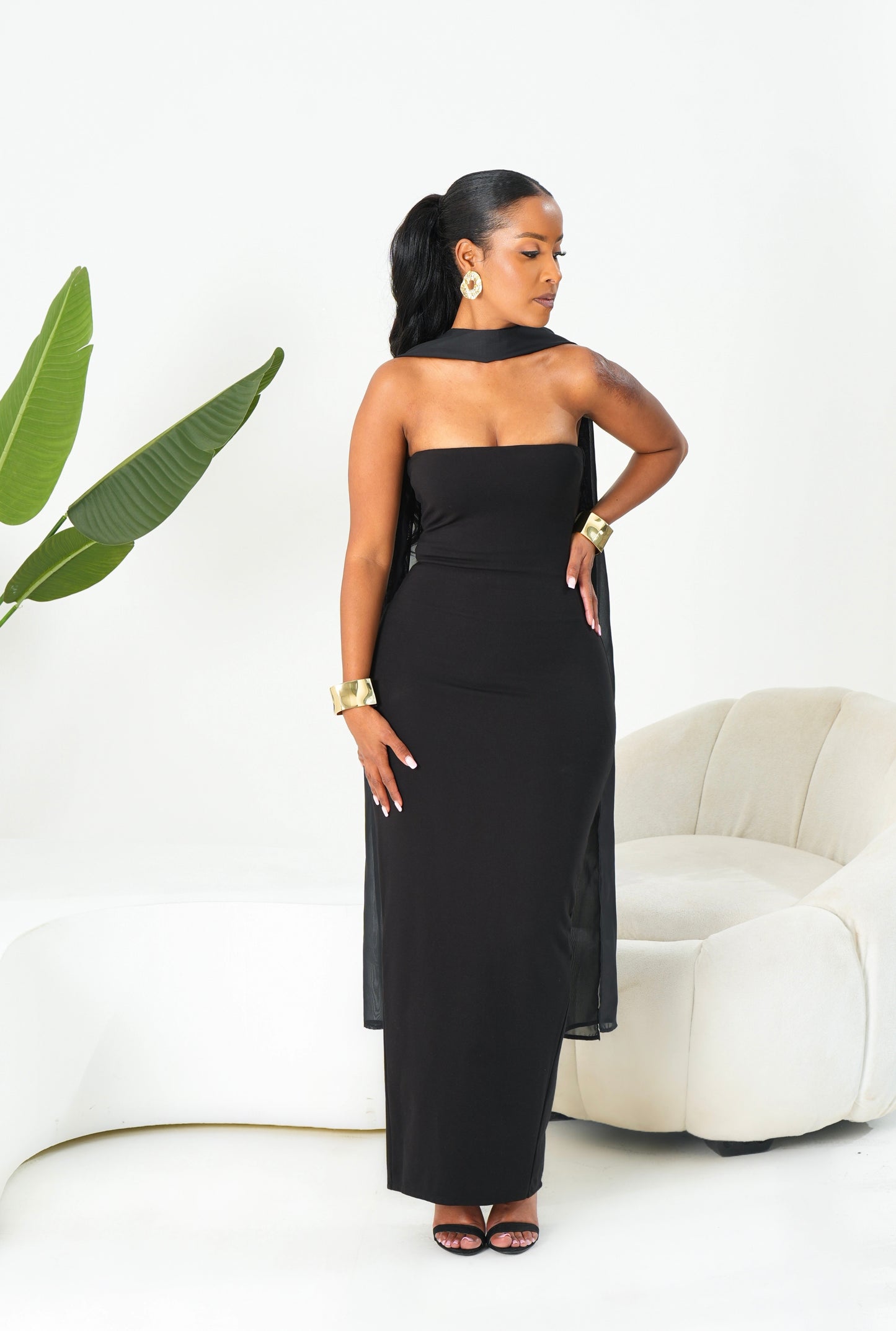 Aya Midaxi Dress - Black