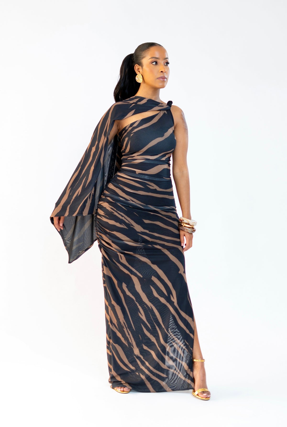 Khlö Mesh Dress - Black Print