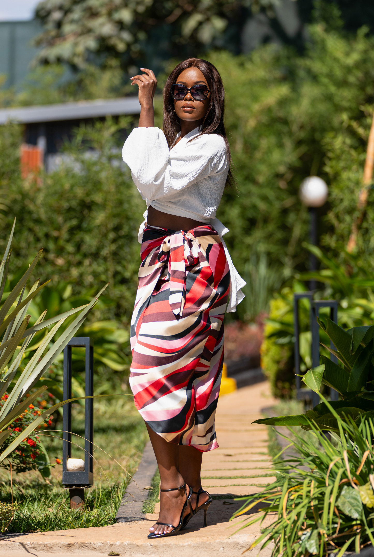 Anifa Wrap Skirt - Red Print