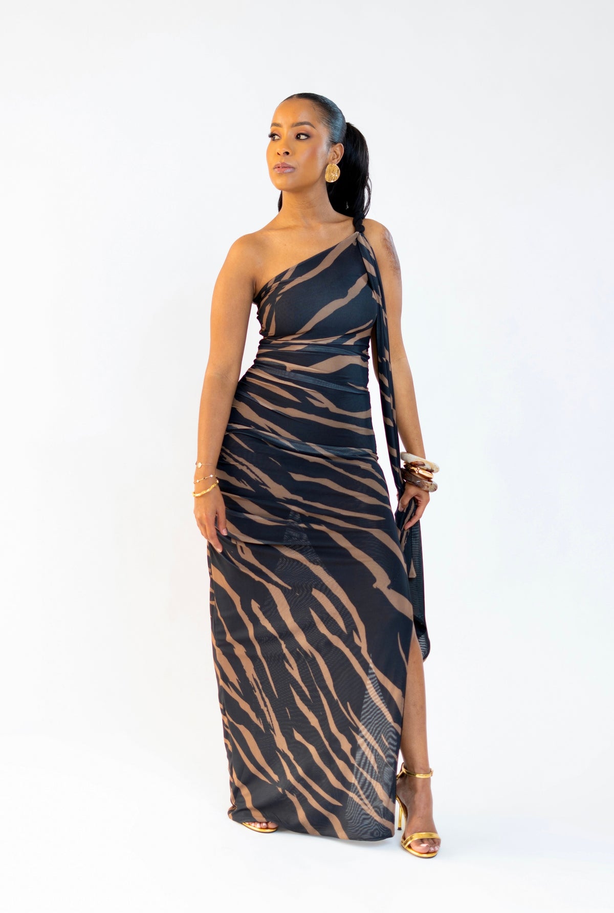 Khlö Mesh Dress - Black Print