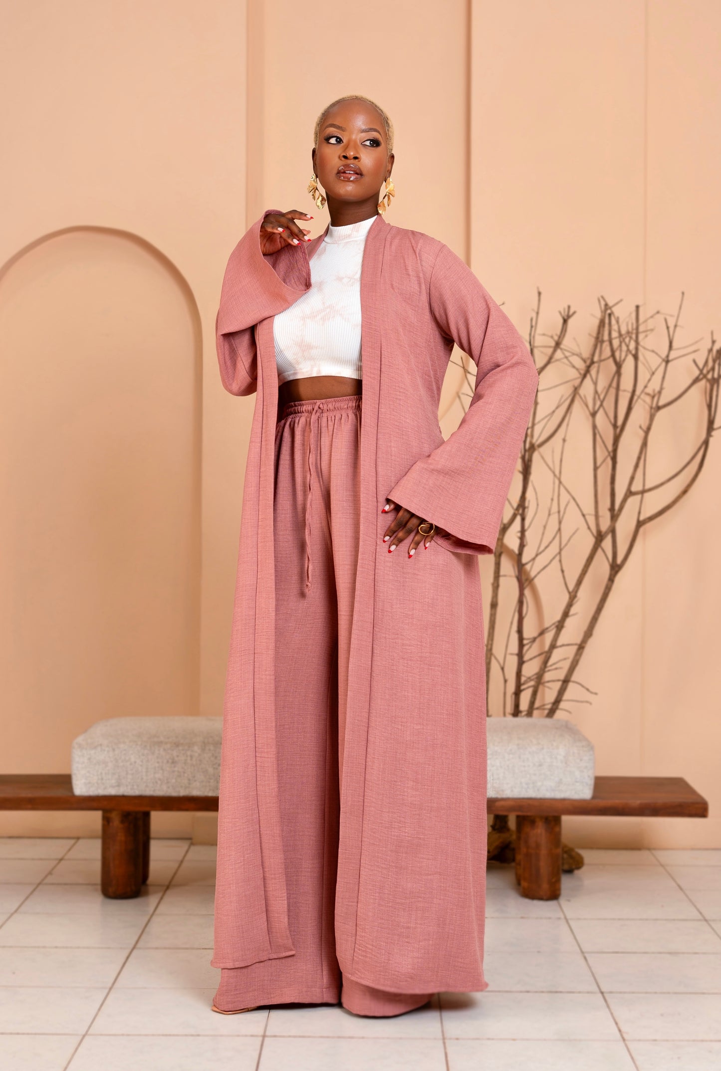 Laila Pants Set - Blush