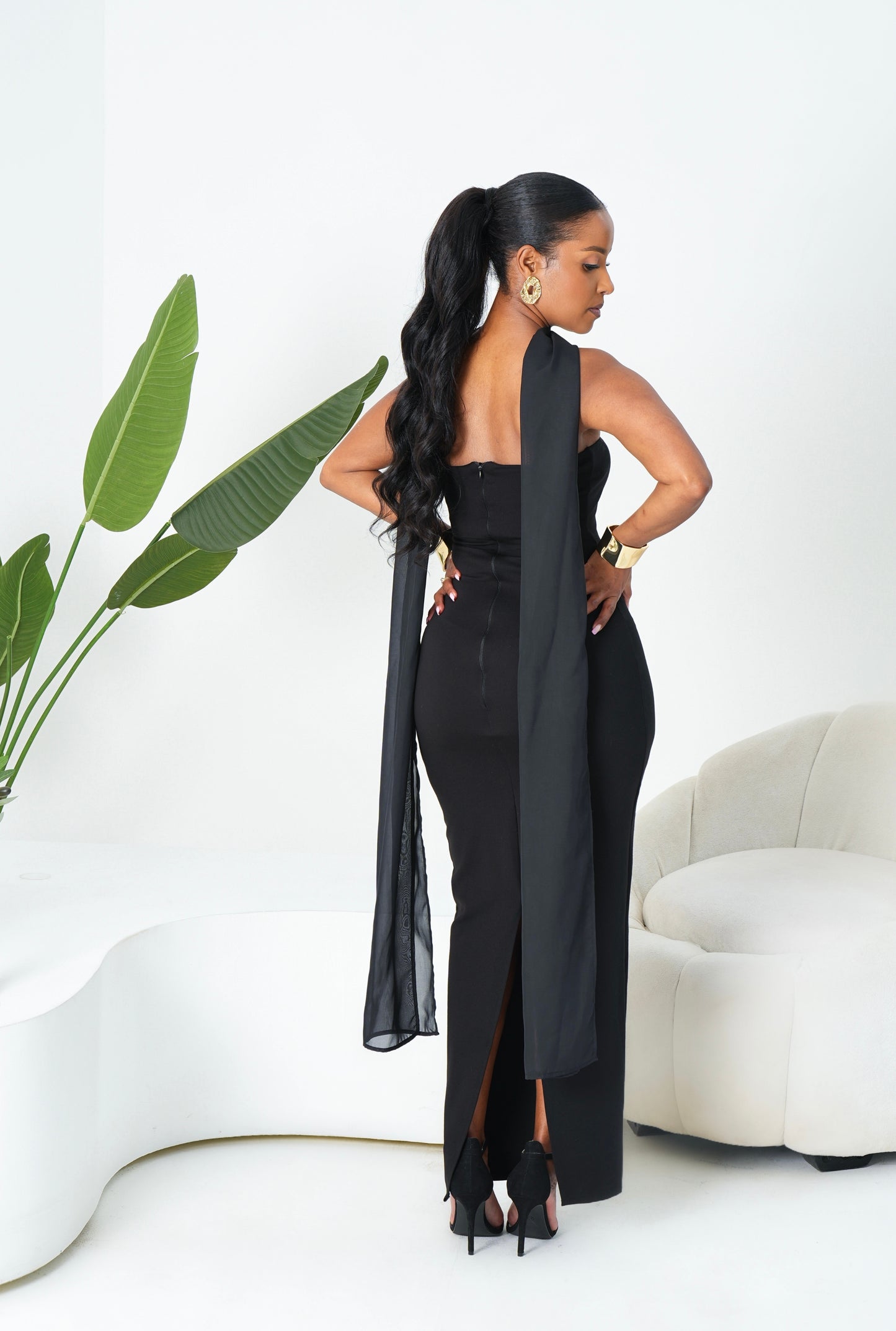 Aya Midaxi Dress - Black