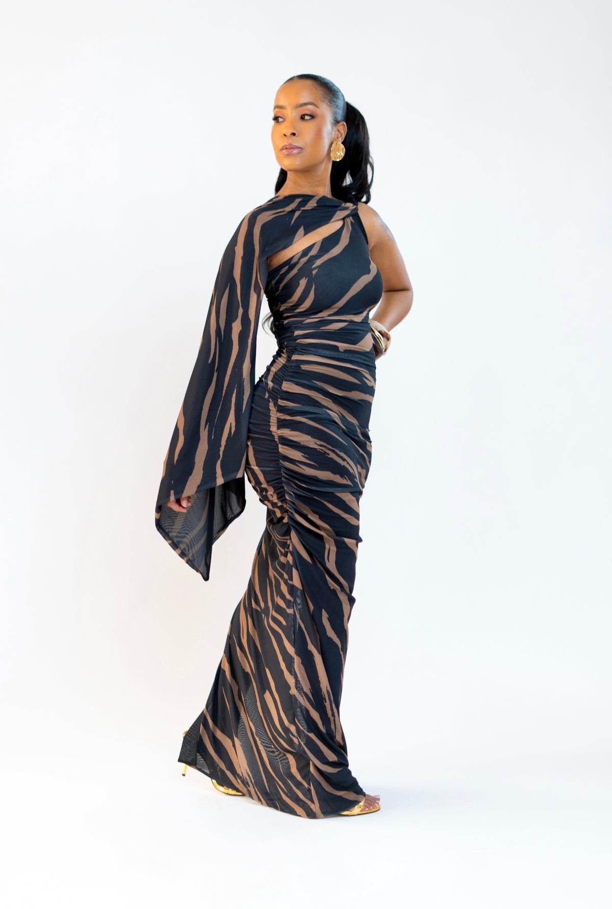 Khlö Mesh Dress - Black Print