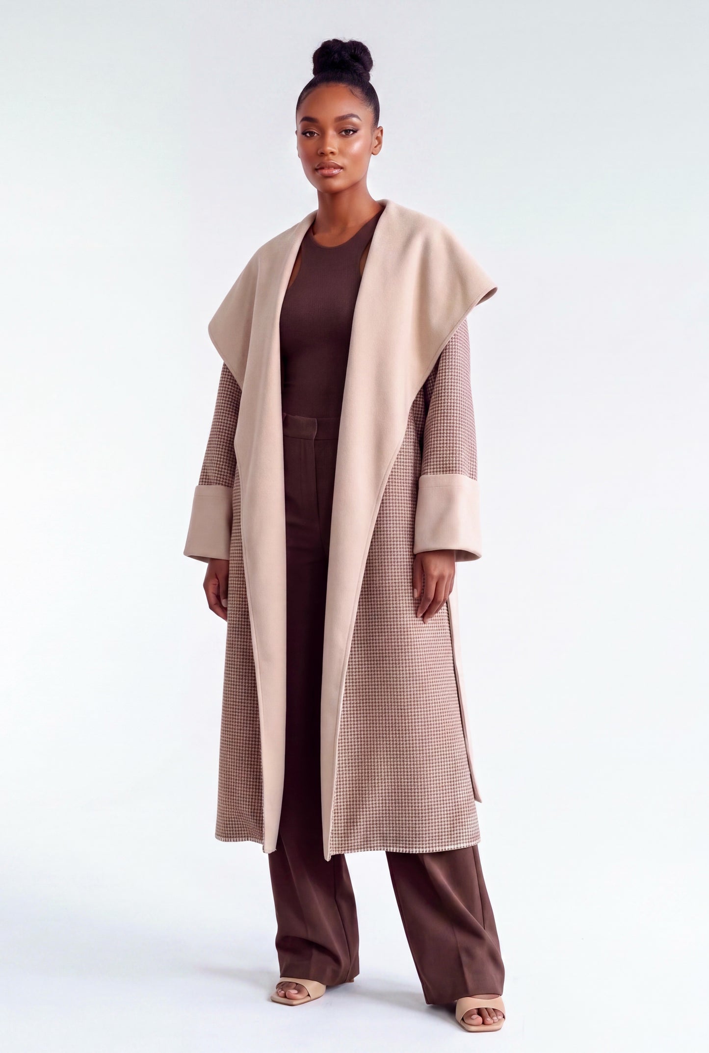 Ari Coat - Beige print