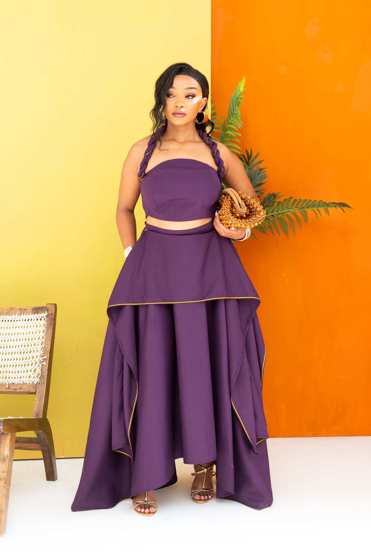 Ayaba Skirt Set - Eggplant