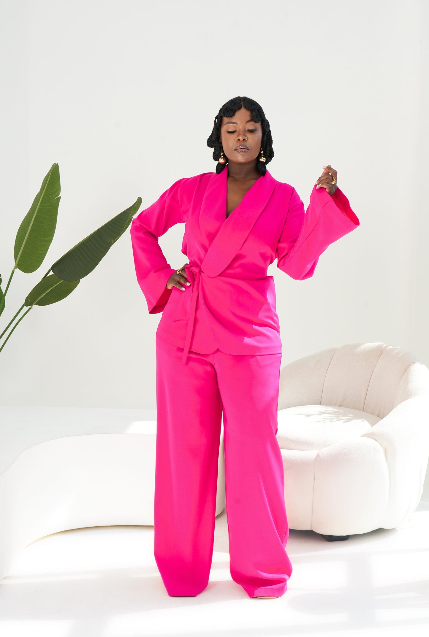 Amani Pants Set - Fuchsia