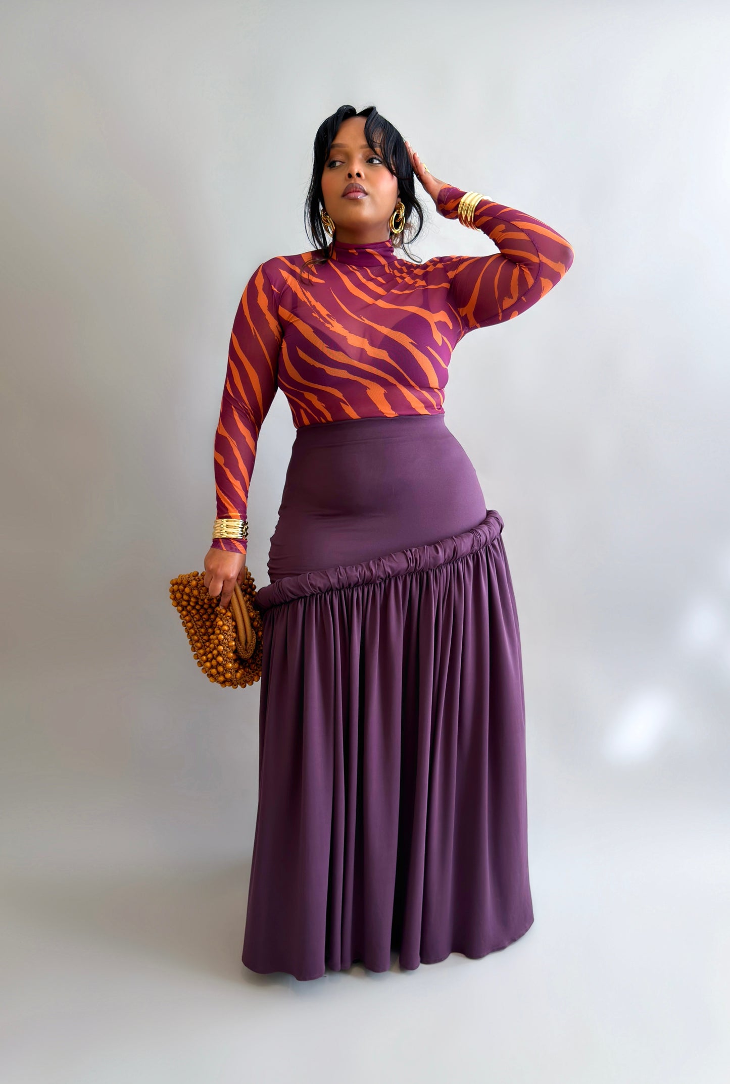 Aminah Maxi Skirt - Eggplant