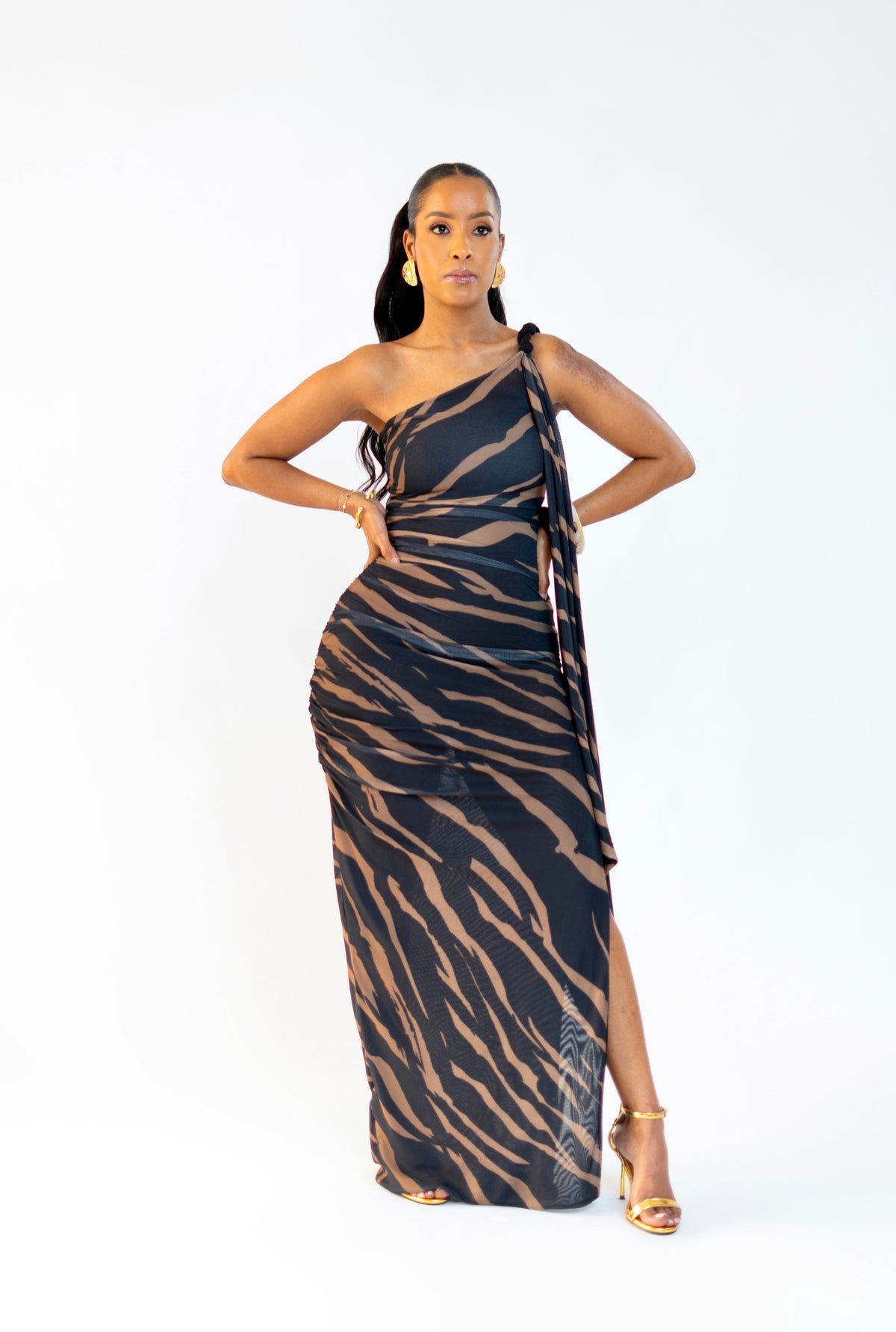 Khlö Mesh Dress - Black Print