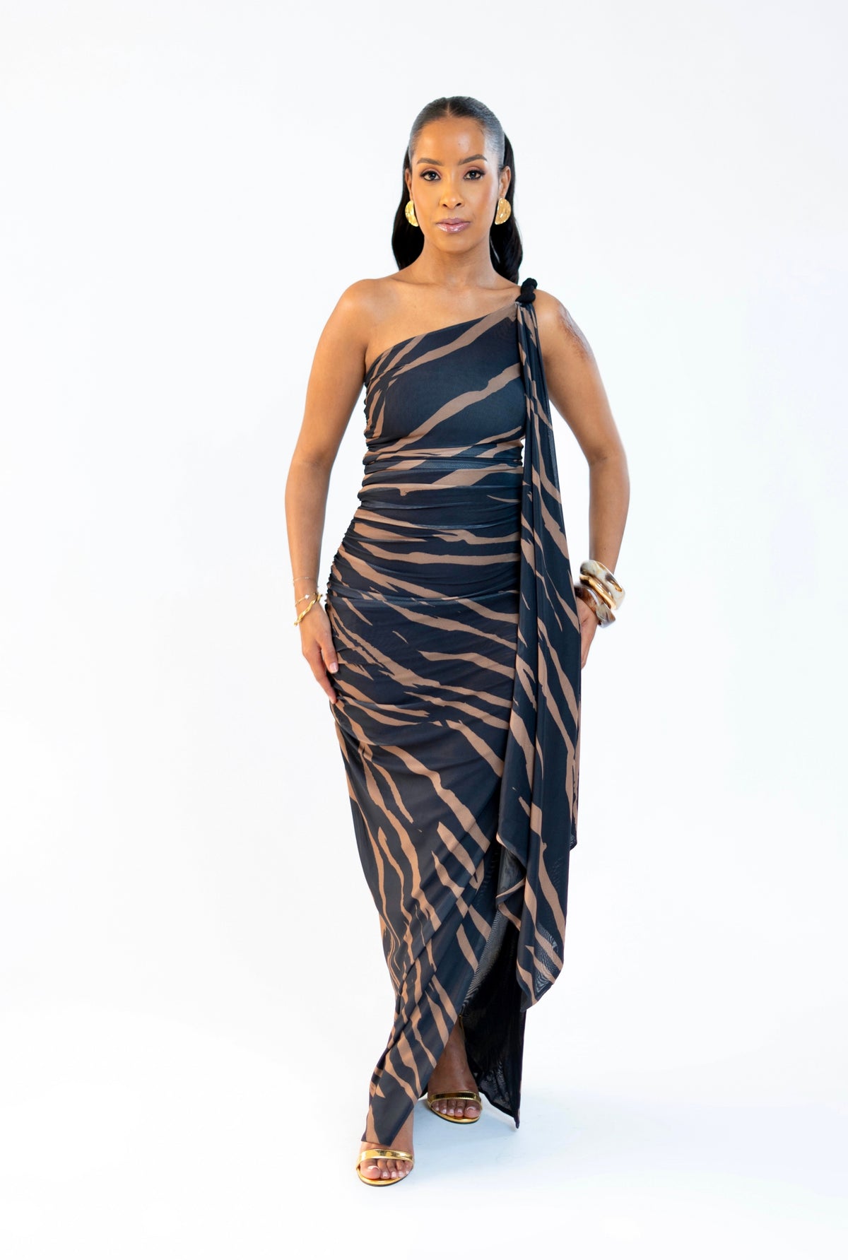 Khlö Mesh Dress - Black Print