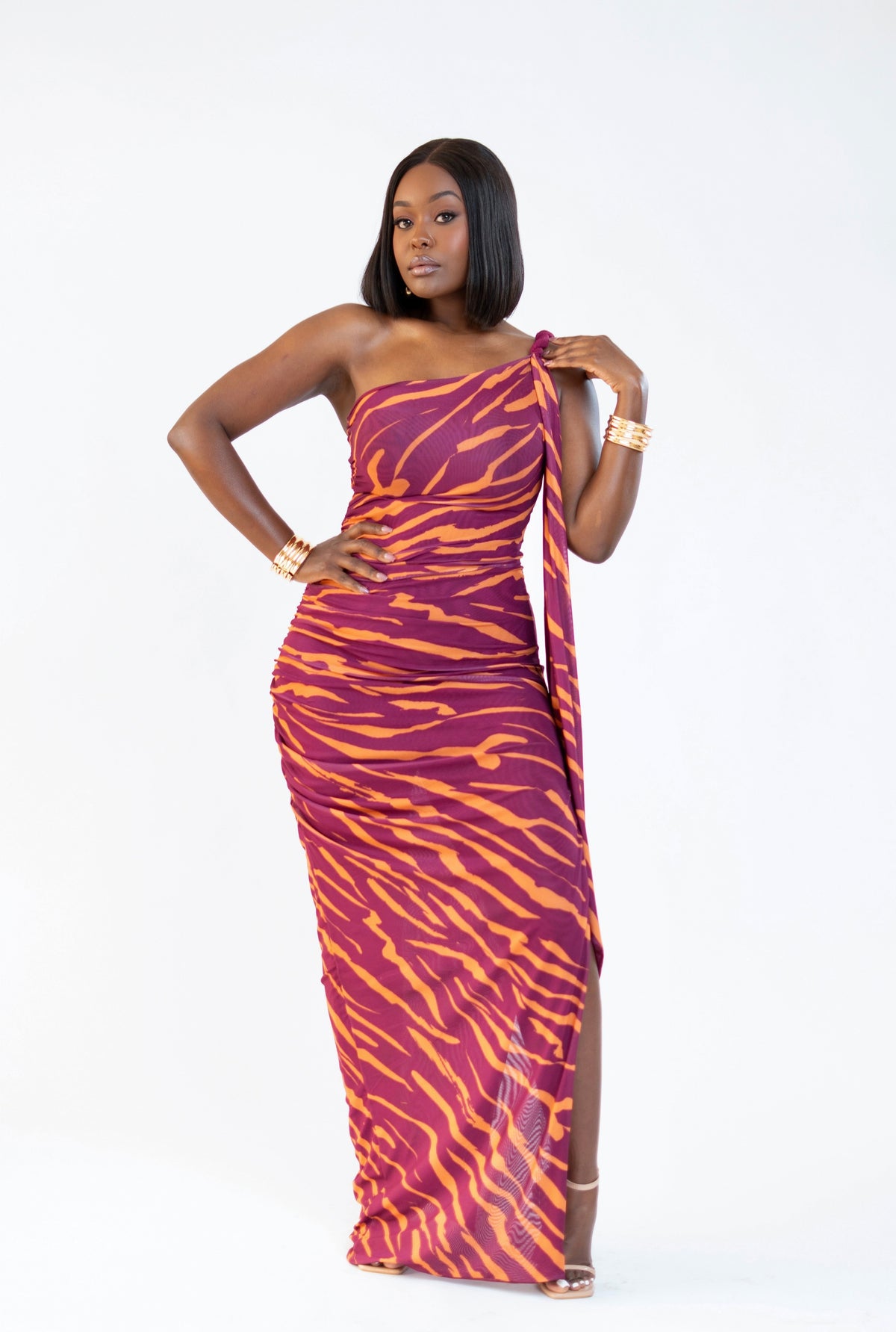 Khlö Mesh Dress - Magenta Print