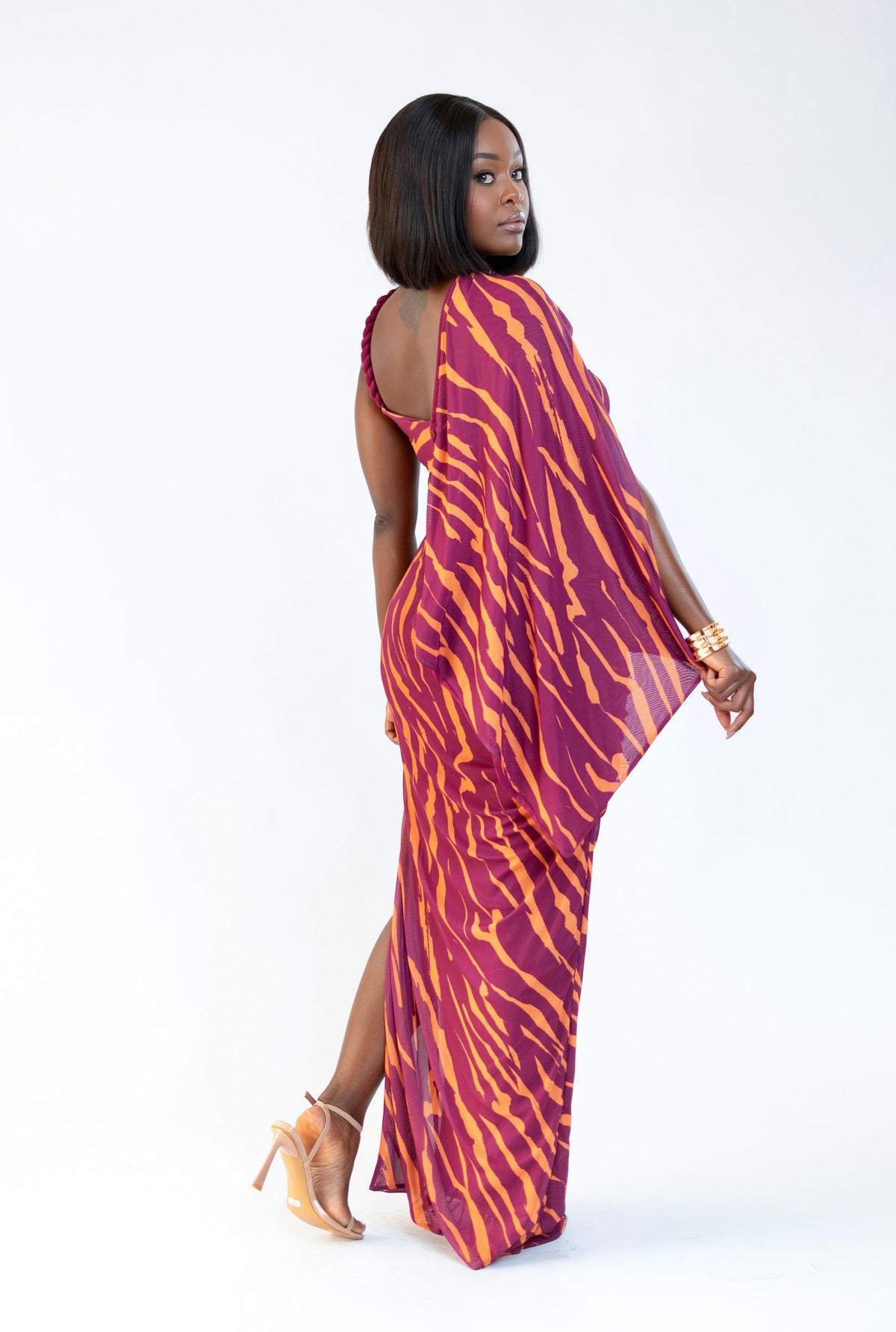 Khlö Mesh Dress - Magenta Print