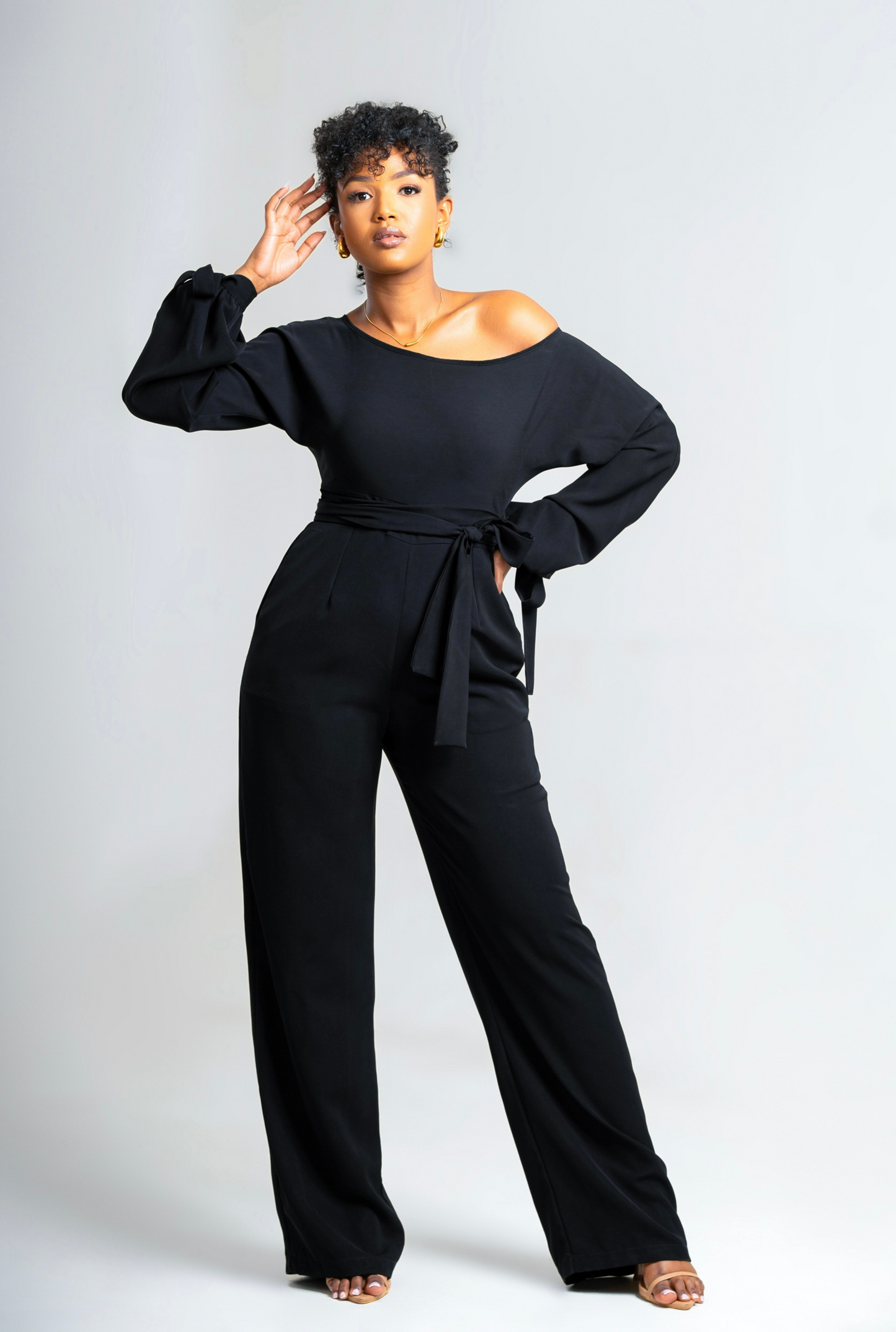 Adara Long-sleeved Jumpsuit - Black