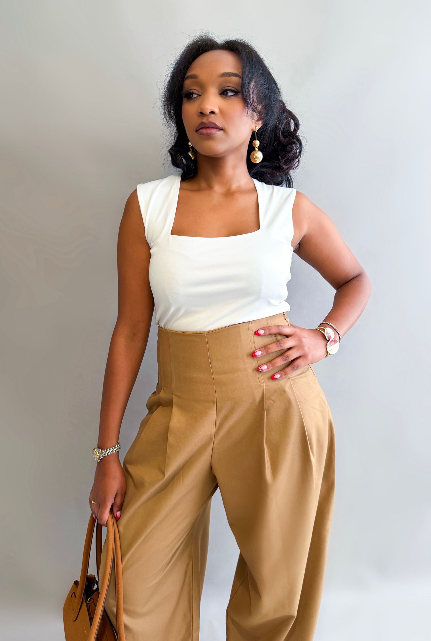 Gaia Wide Leg Pants - Camel