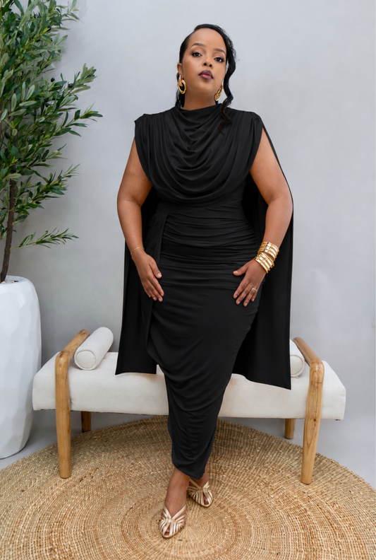 Timah Midi Dress - Black