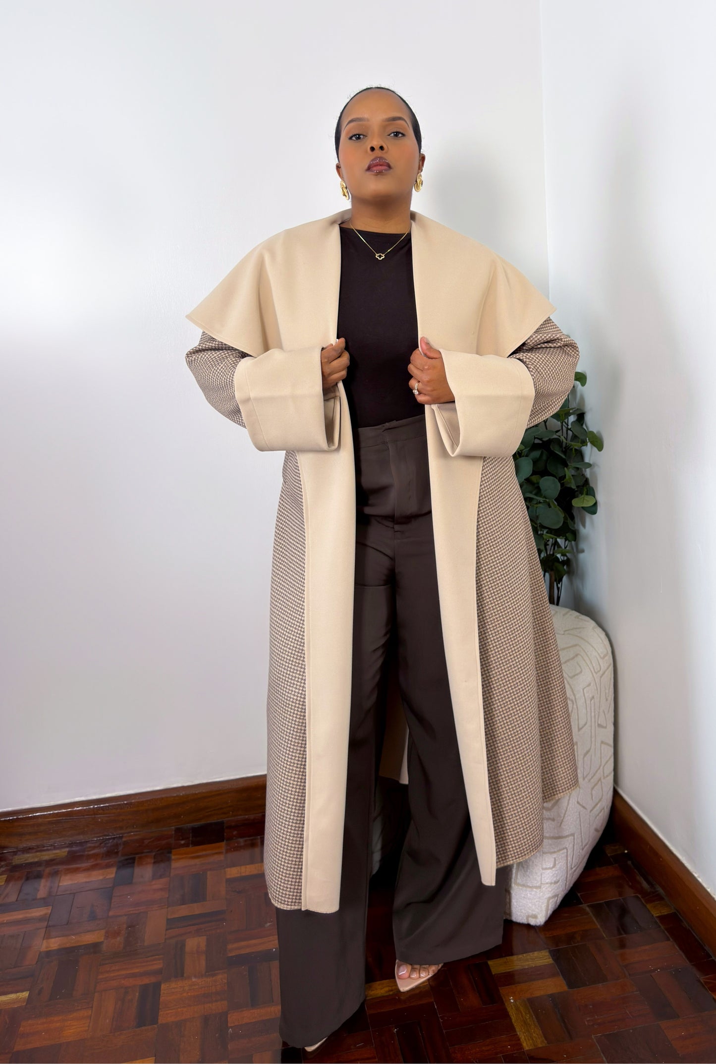 Ari Coat - Beige print