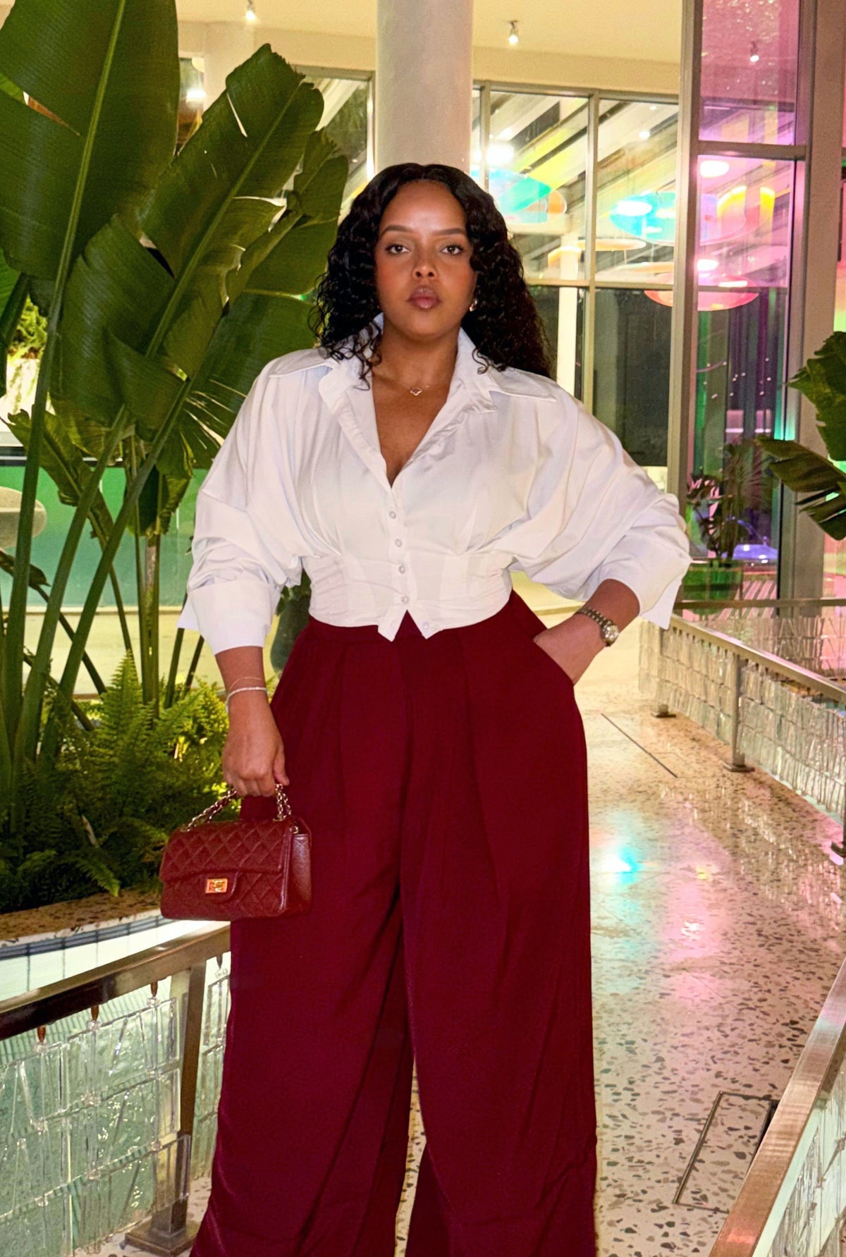 Jacquline Crop Shirt - White