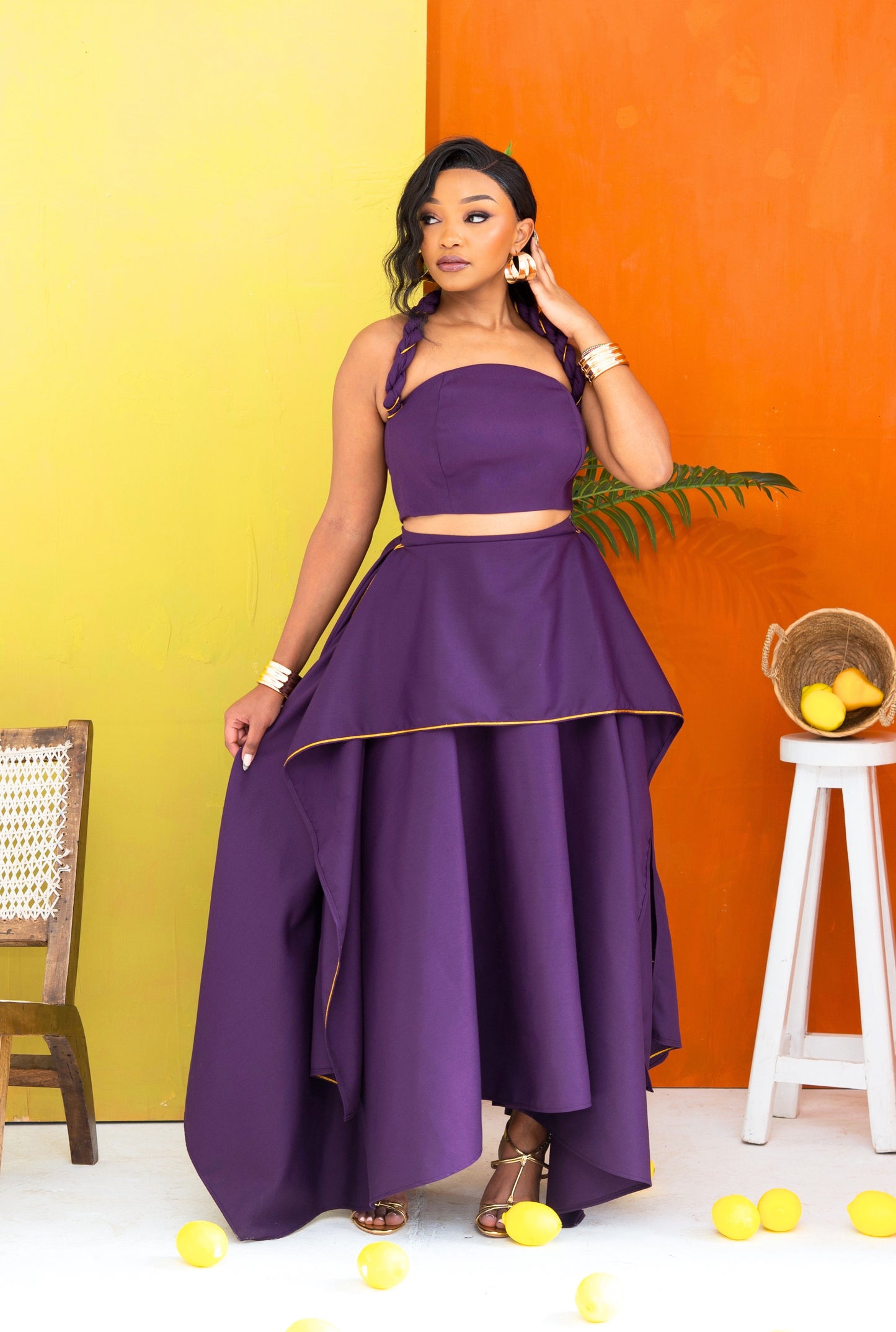 Ayaba Skirt Set - Eggplant