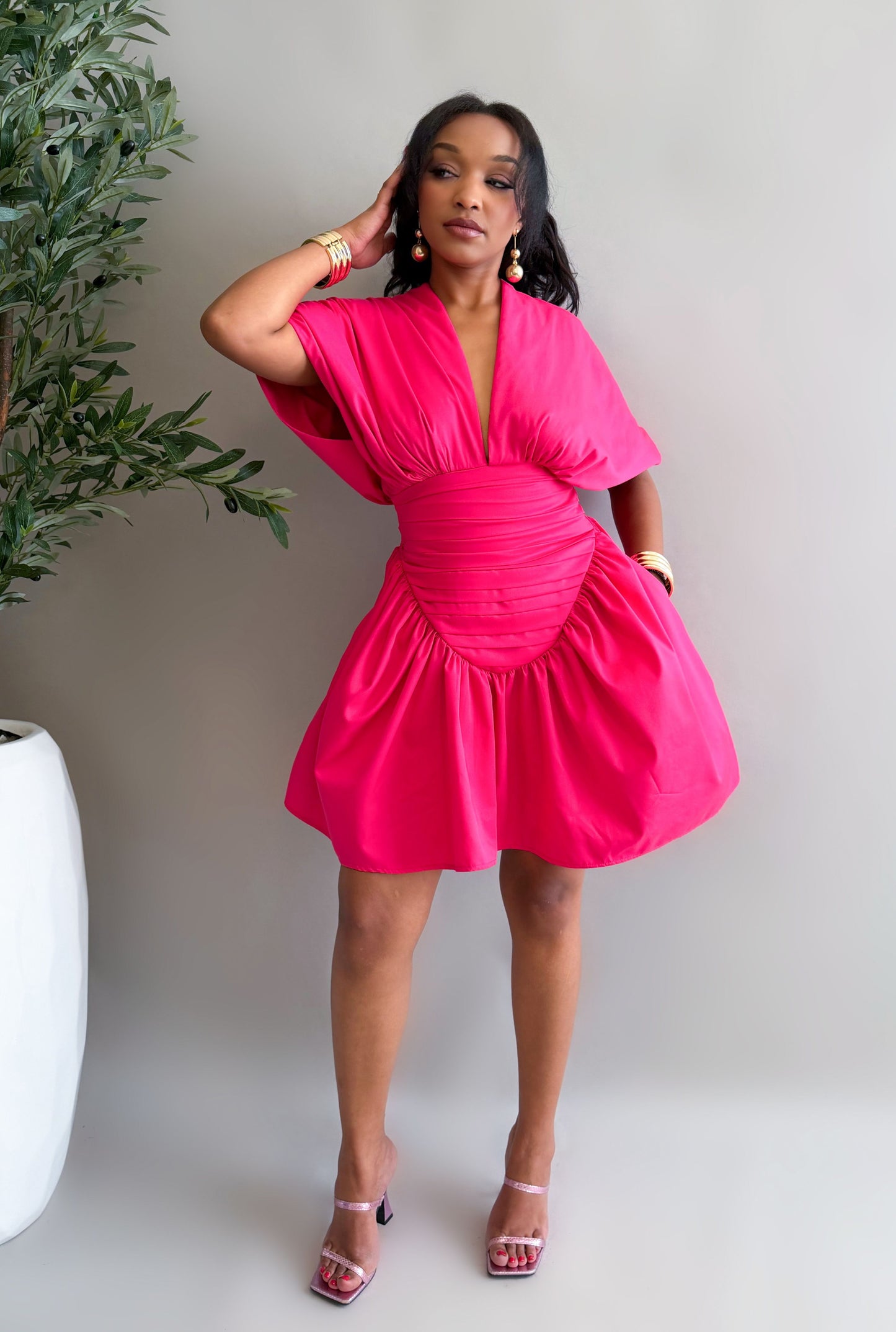 Mira Mini Dress - Hot Pink