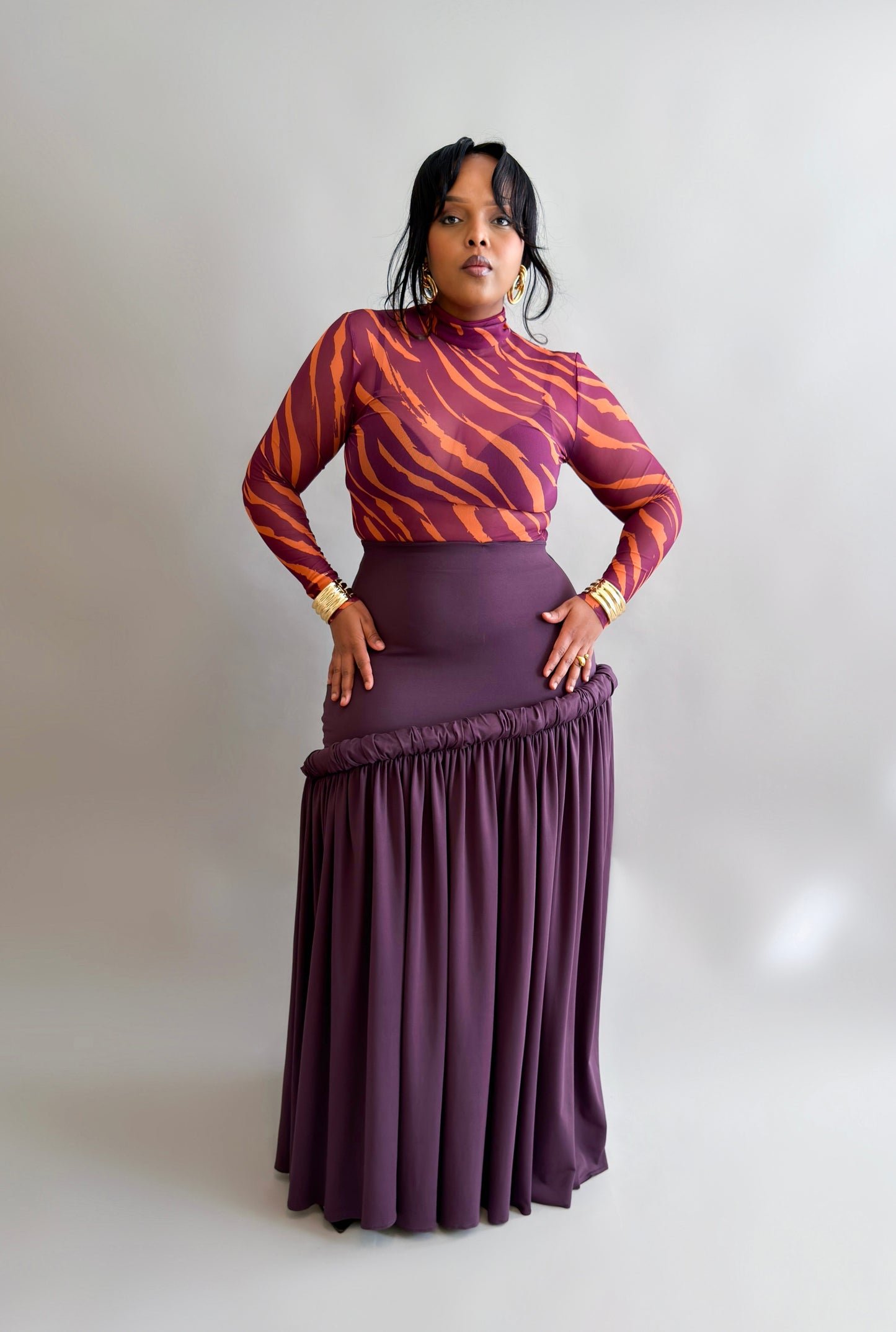 Aminah Maxi Skirt - Eggplant