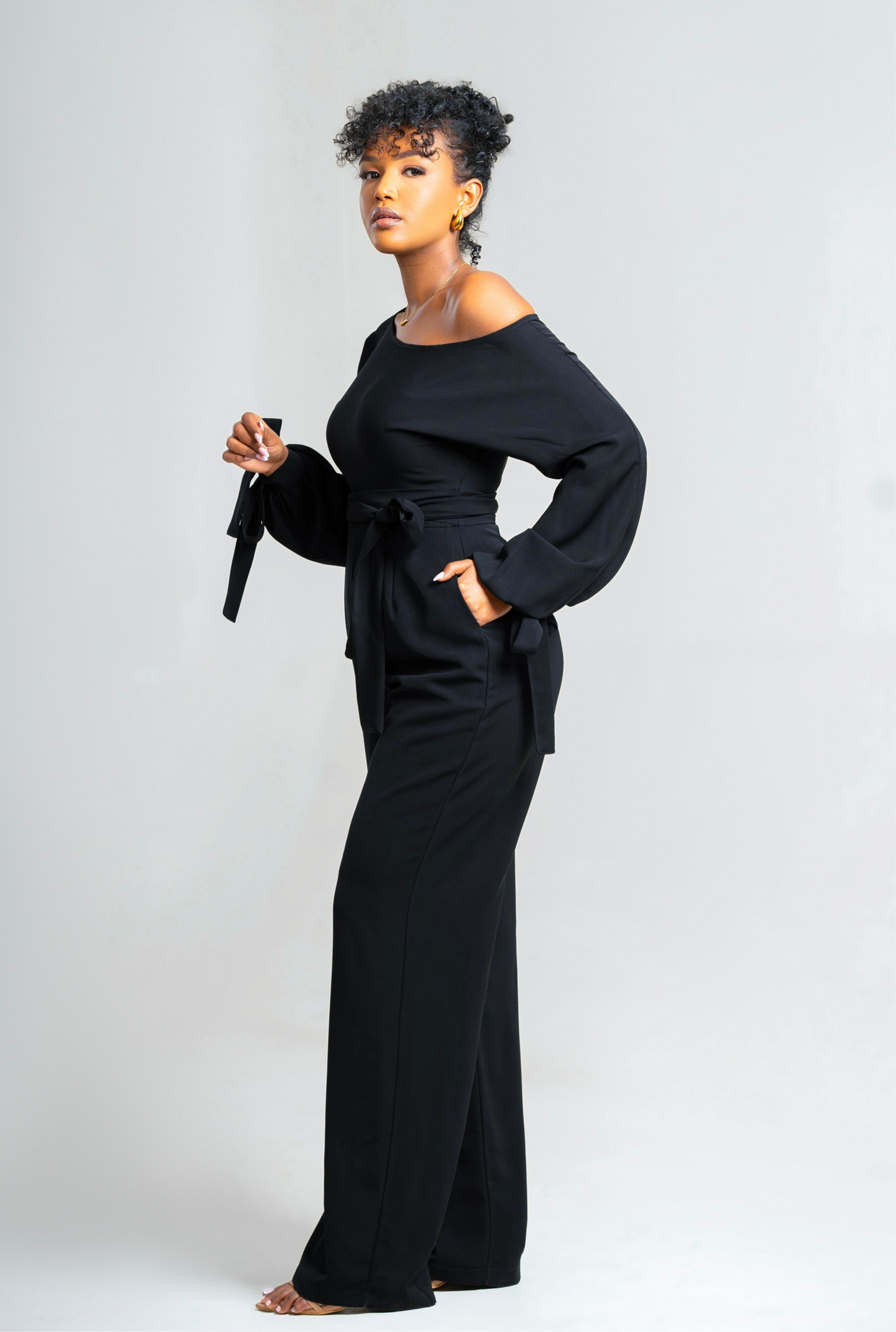 Adara Long-sleeved Jumpsuit - Black