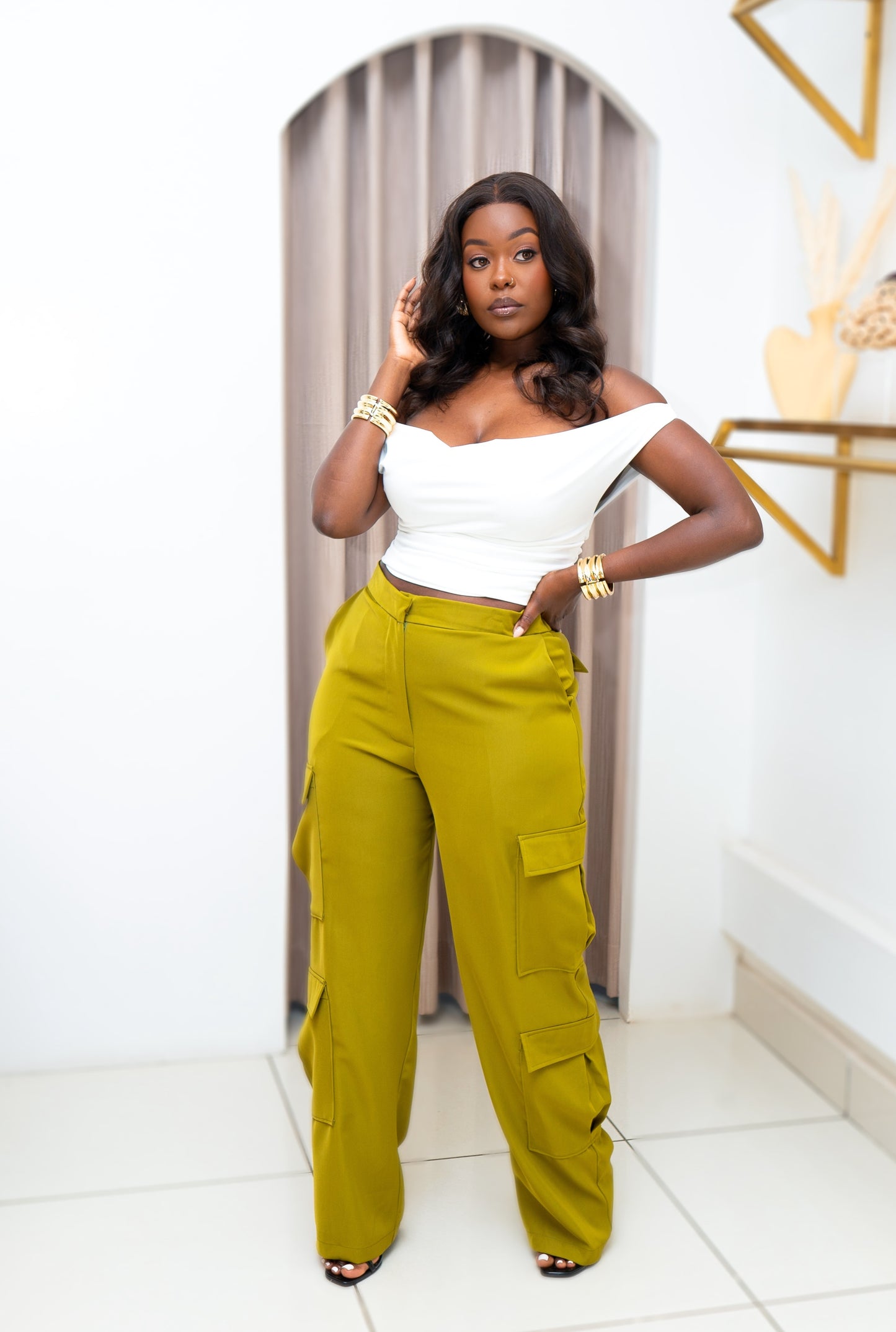 Sherlyna Pants - Olive