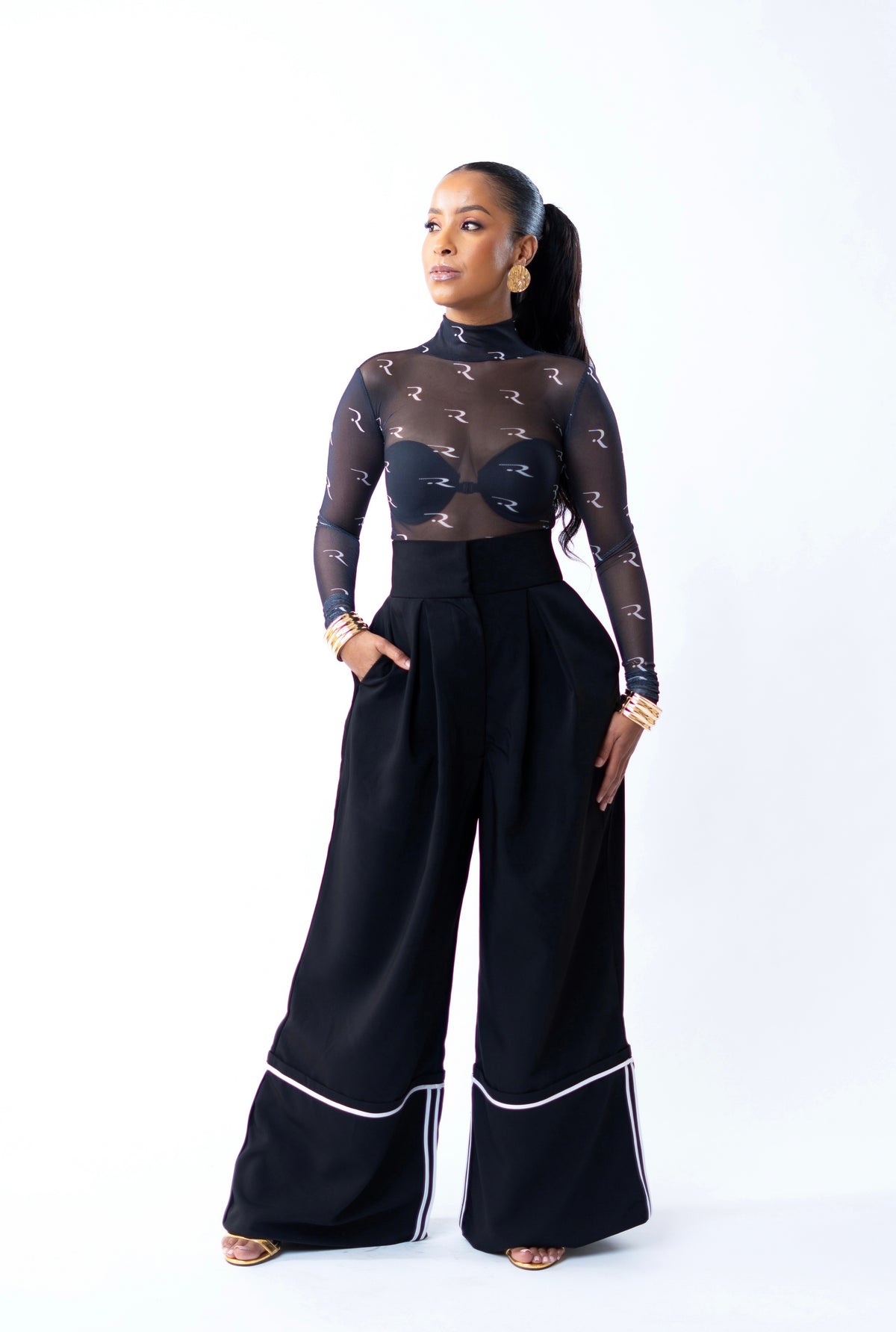 Signature R.Motif Mesh Bodysuit - Black