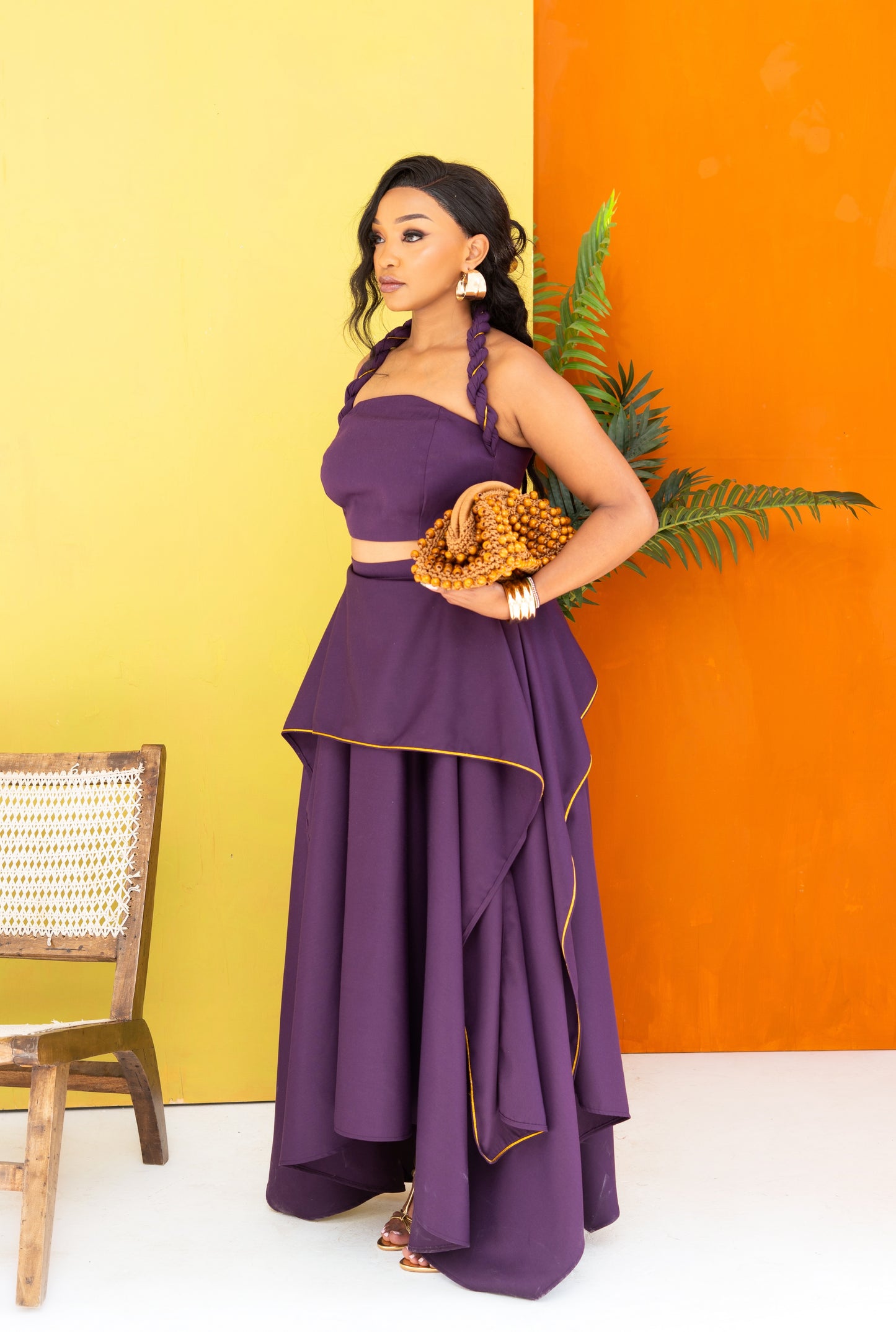 Ayaba Skirt Set - Eggplant