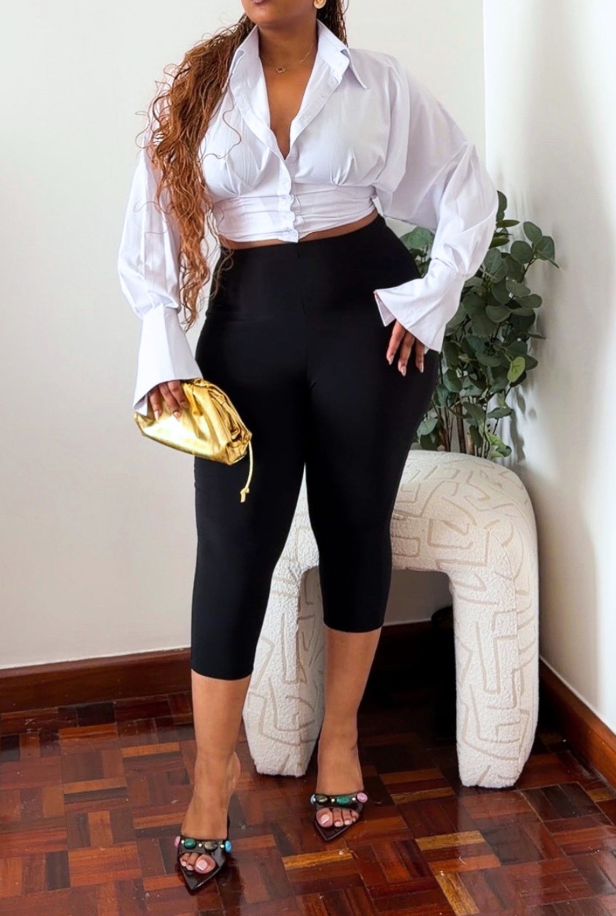 Jacquline Crop Shirt - White