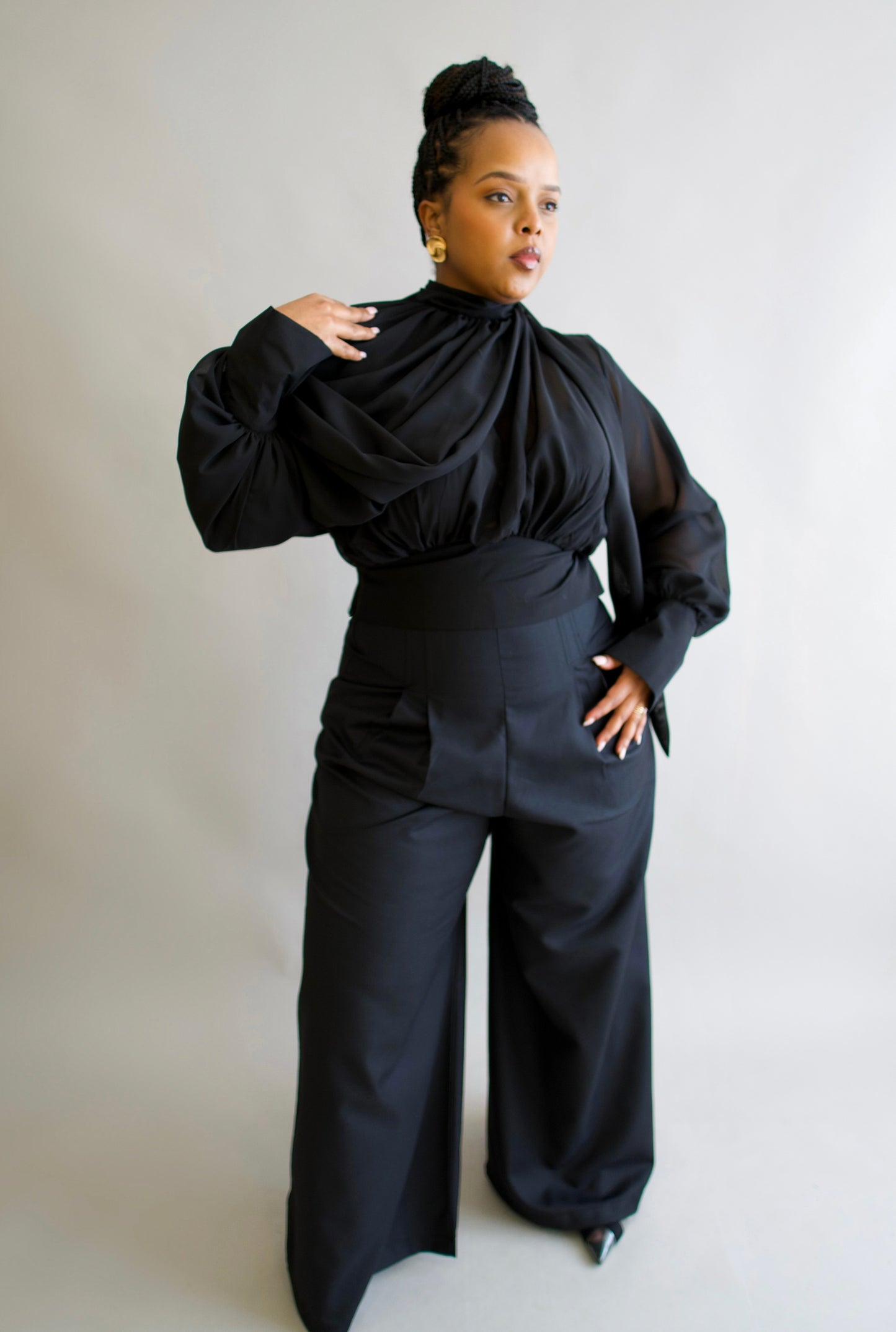 Gaia Wide Leg Pants - Black