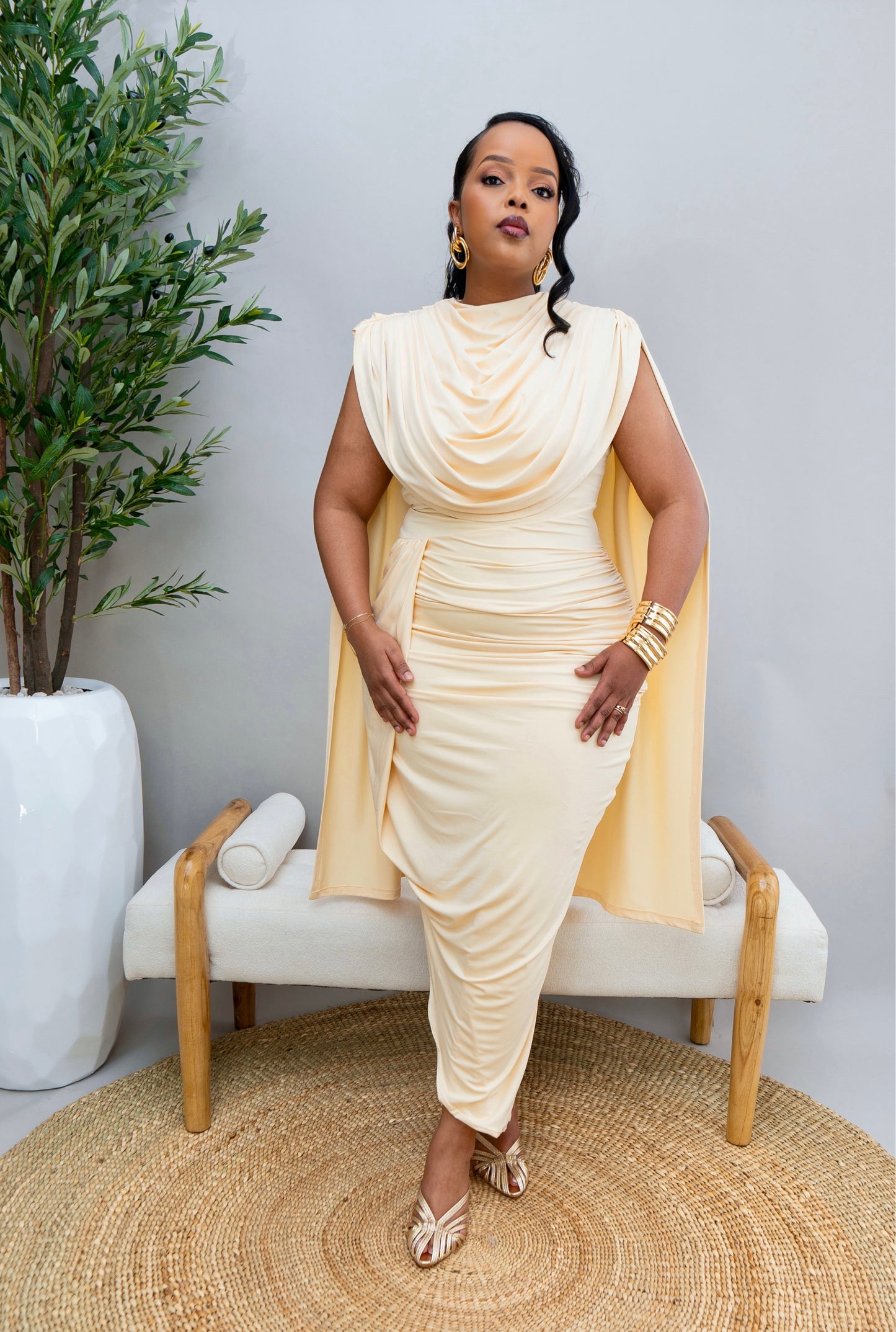 Timah Midi Dress - Buttermilk