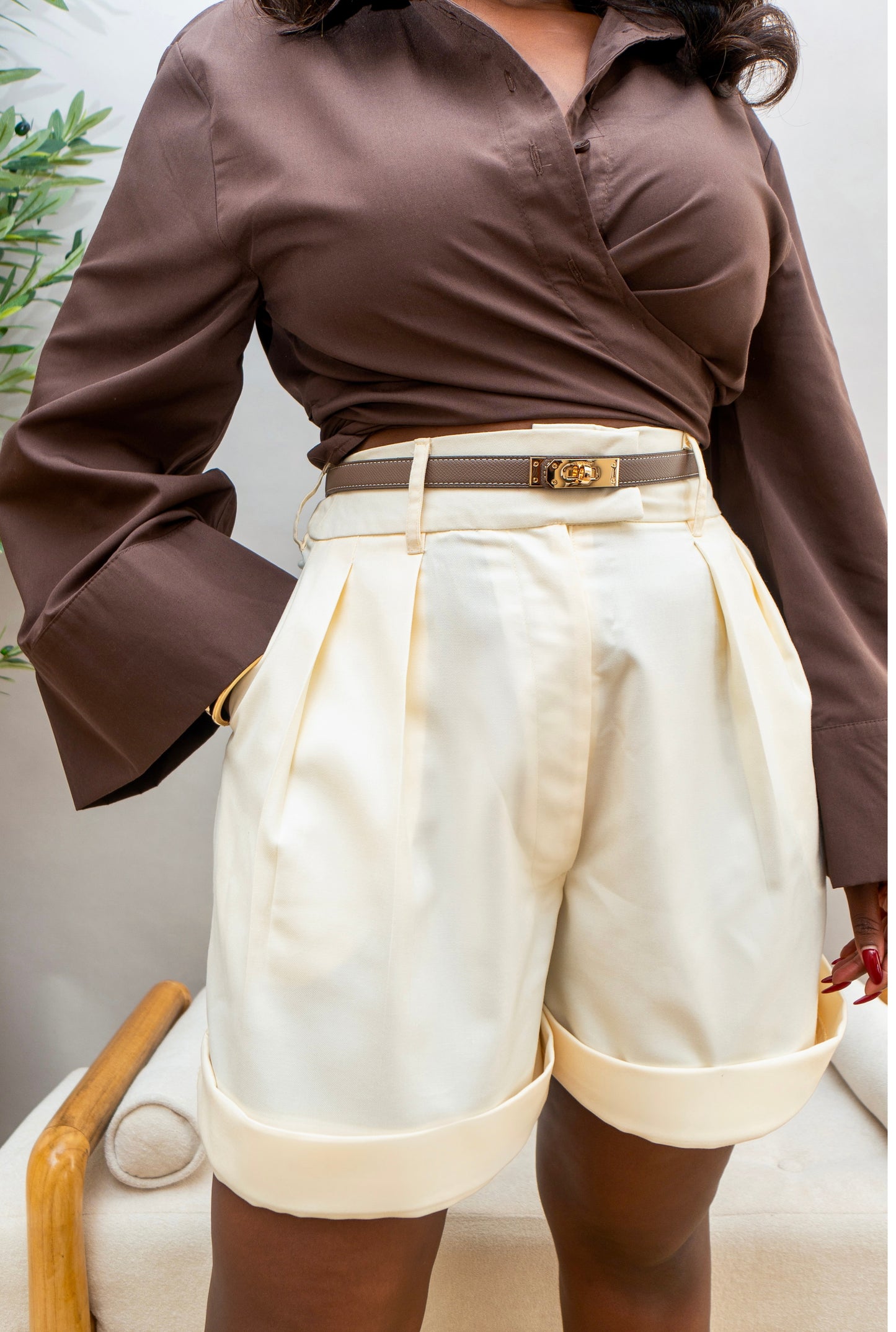 Safa A-line Shorts - Ivory